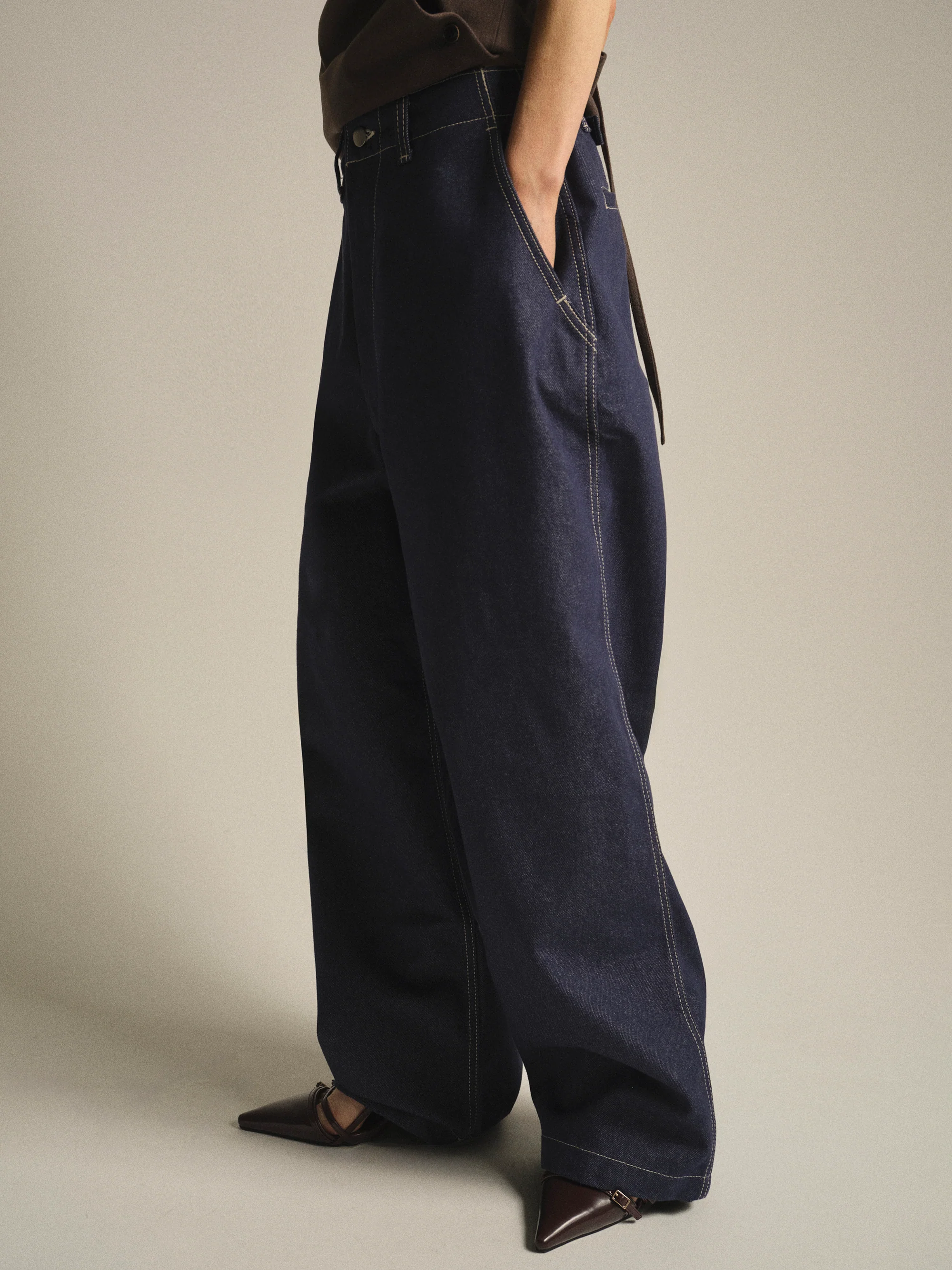 Loose Baggy Jeans, Indigo - Image 3