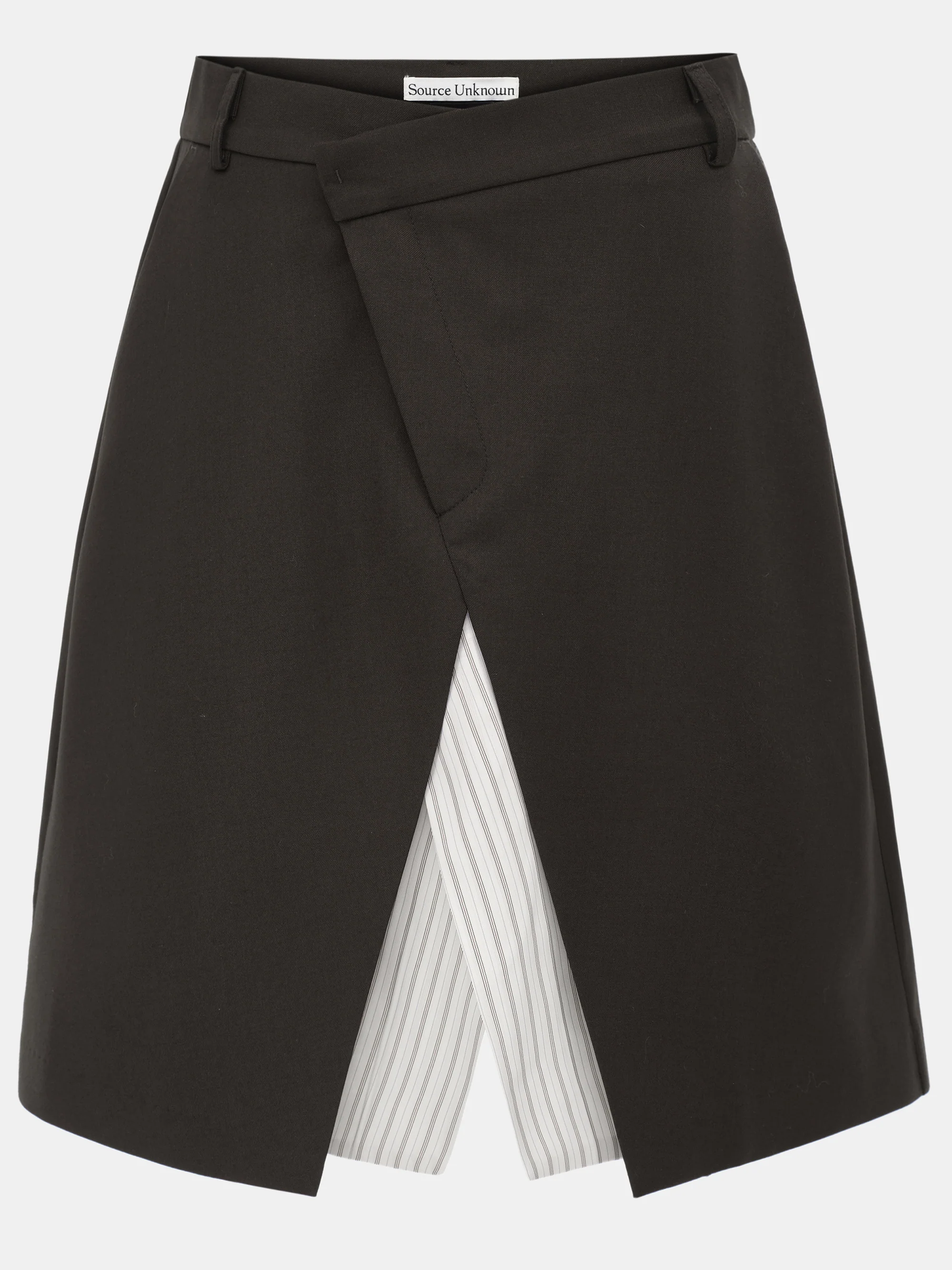 Maia Layered Wrap Midi Skirt, Brown - Image 5