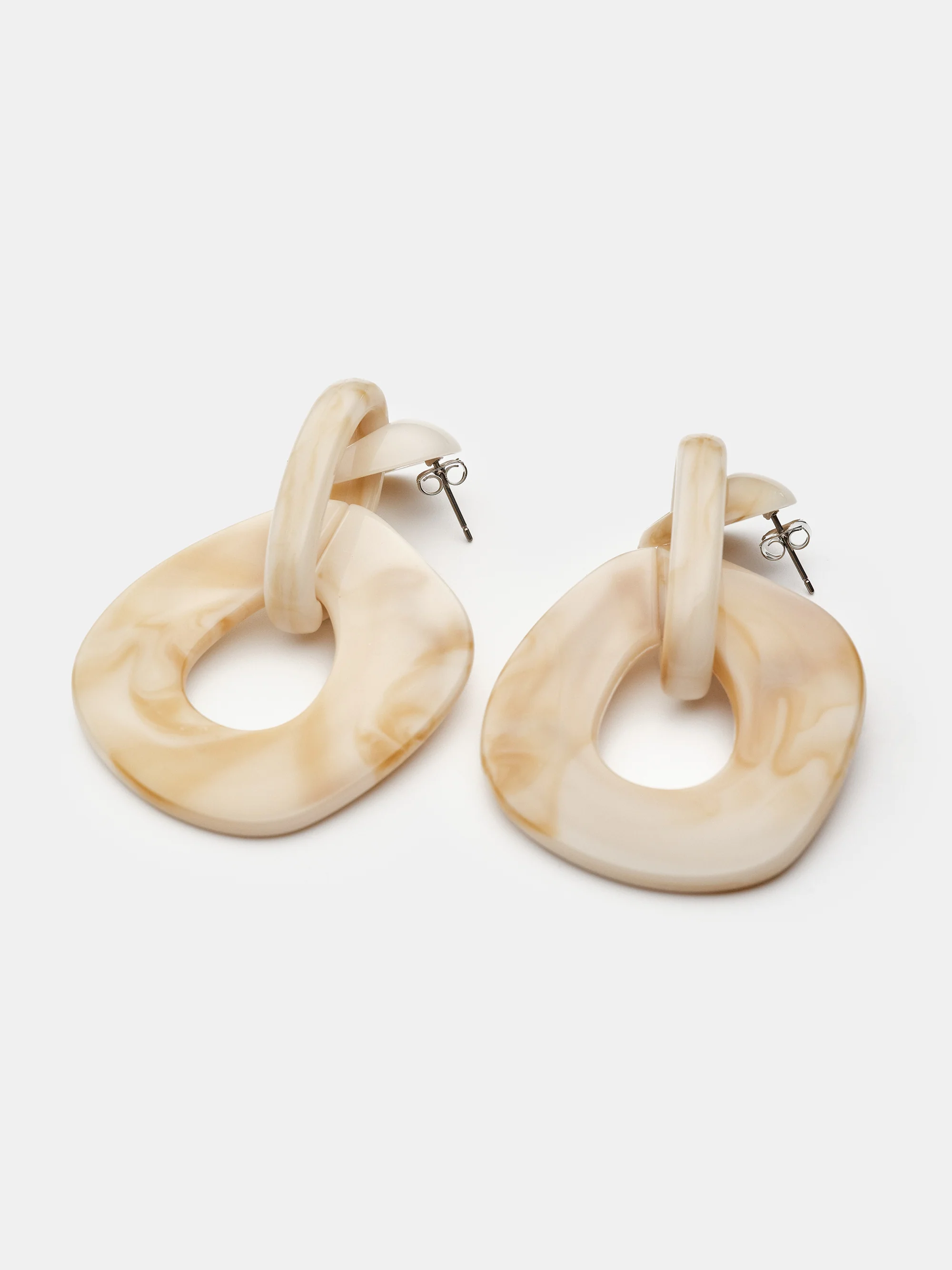 Marble Drop Earrings, Butter