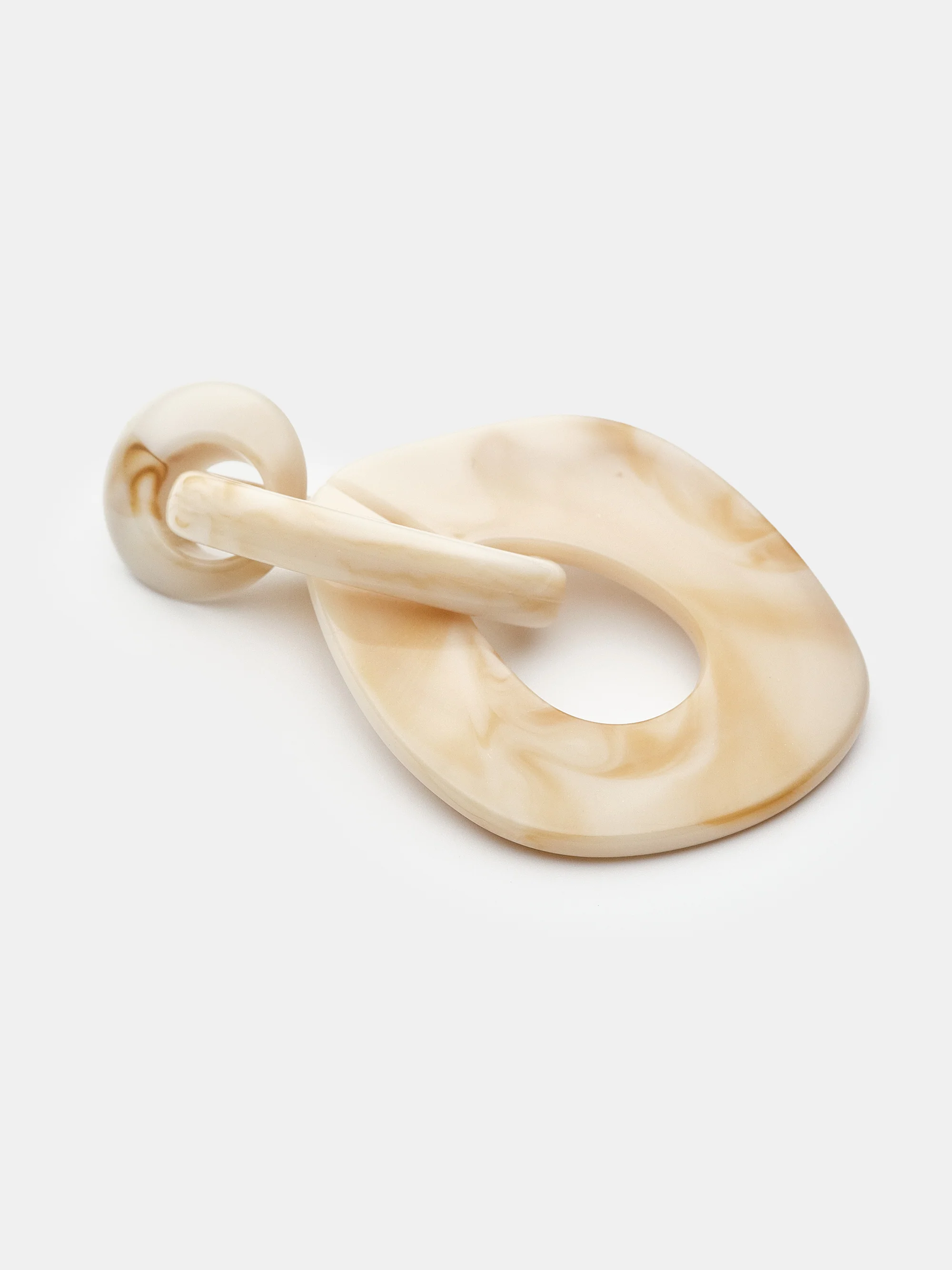 Marble Drop Earrings, Butter - Image 2