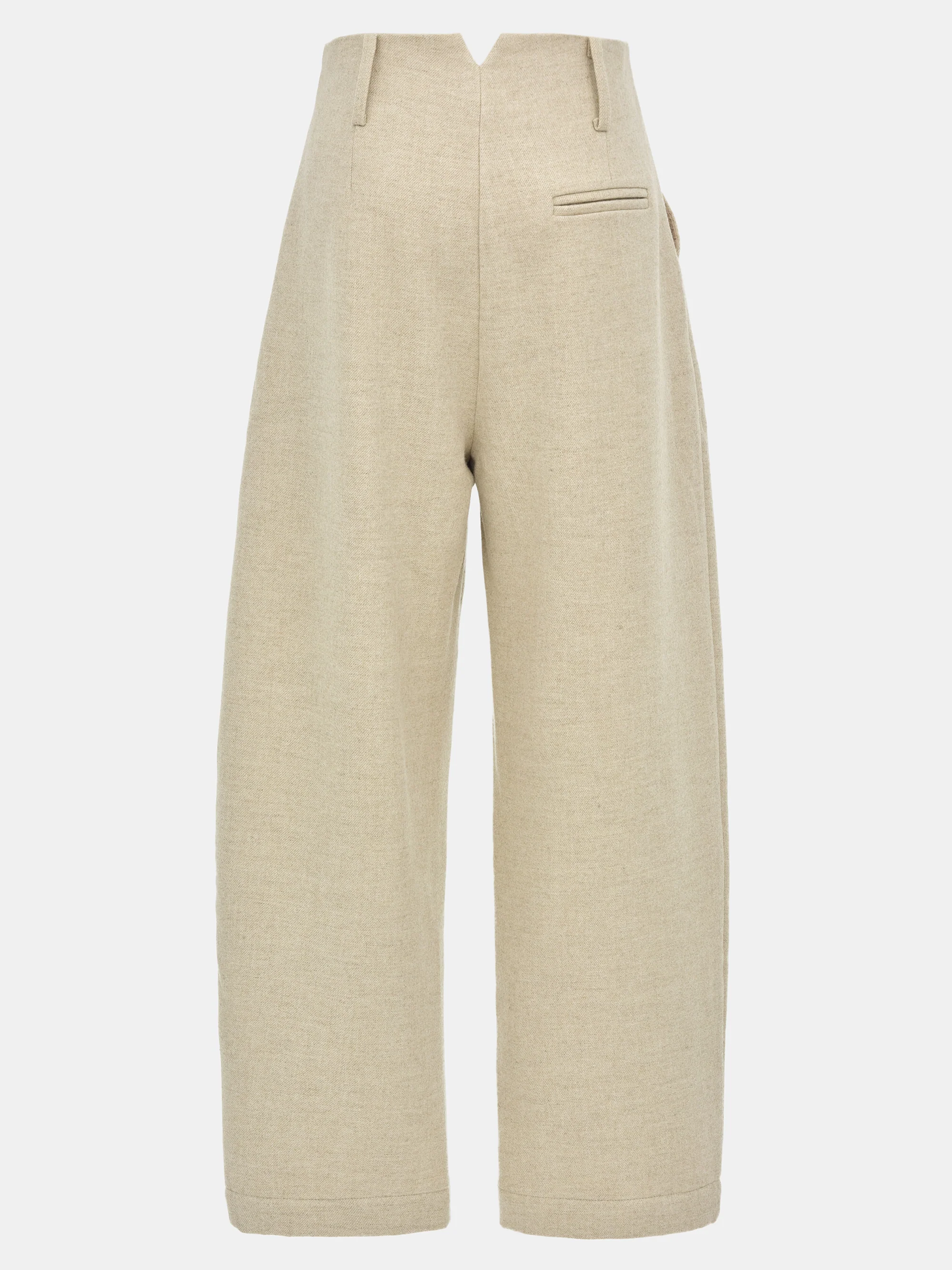 Melange Wool-Blend Trousers, Beige - Image 7