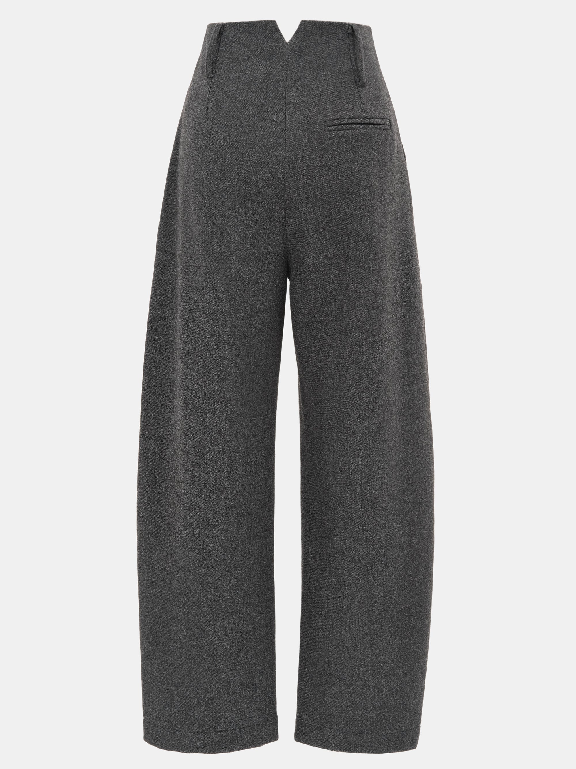 Melange Wool-Blend Trousers, Black - Image 6