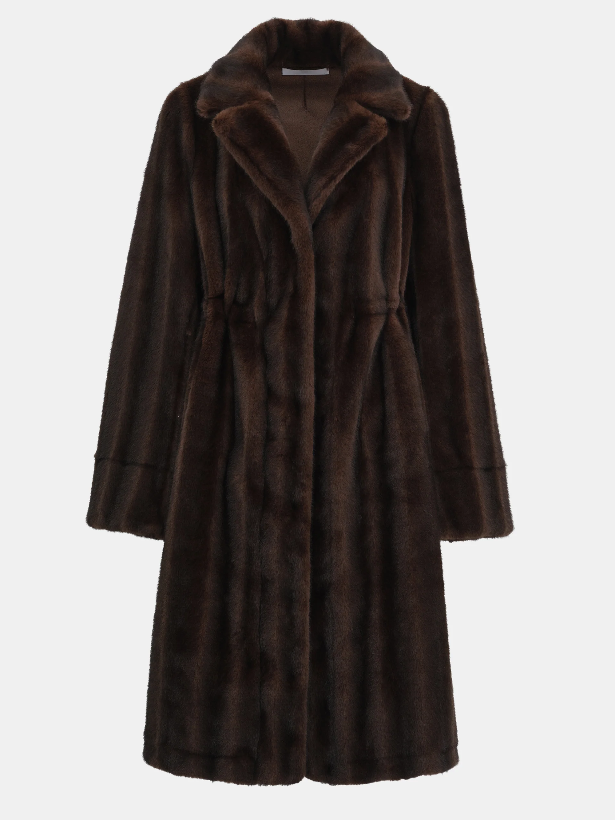 Meo Notched Lapel Faux-Fur Coat, Chocolate - Image 7