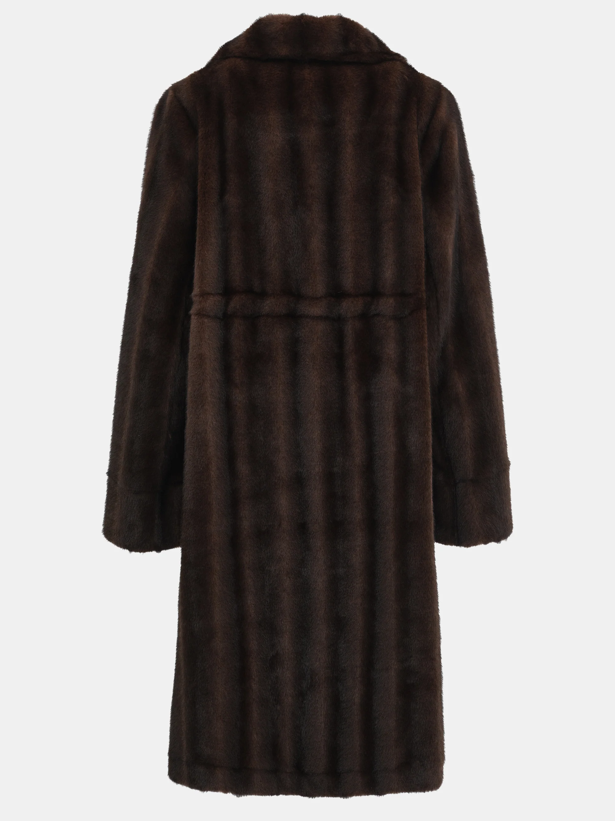 Meo Notched Lapel Faux-Fur Coat, Chocolate - Image 8