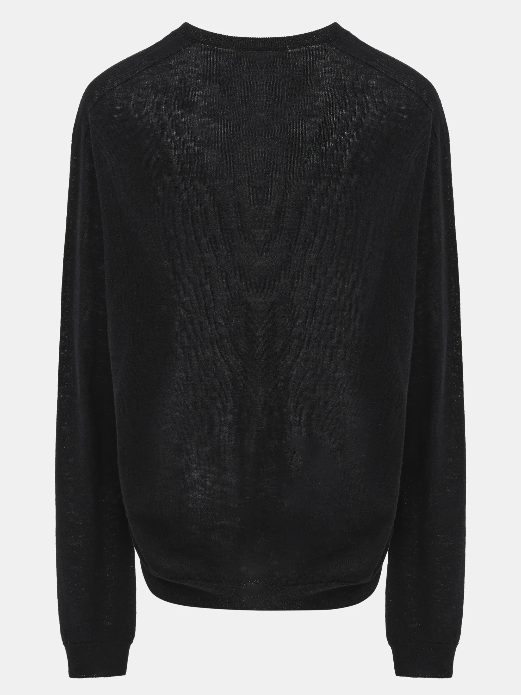 Merino Wool V-Neck Knit, Black - Image 6