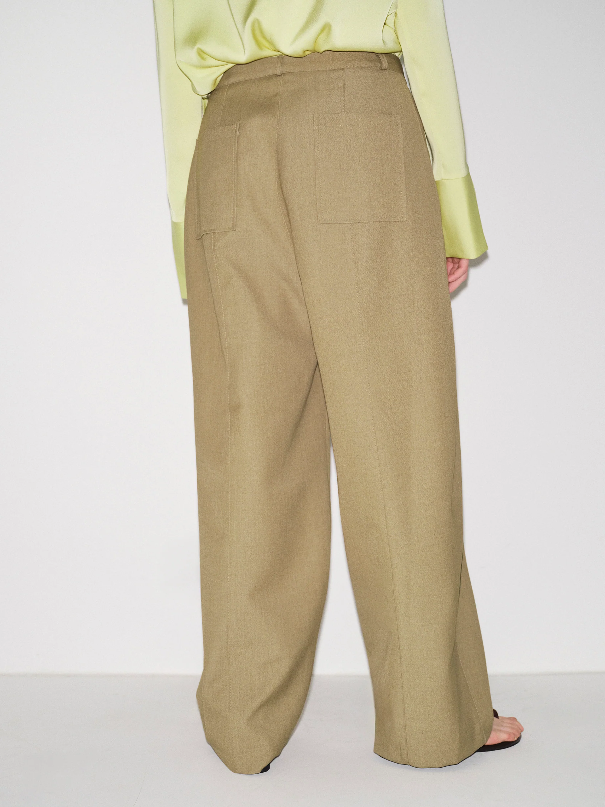 Mesa Front Welt Pocket Trousers, Beige - Image 4