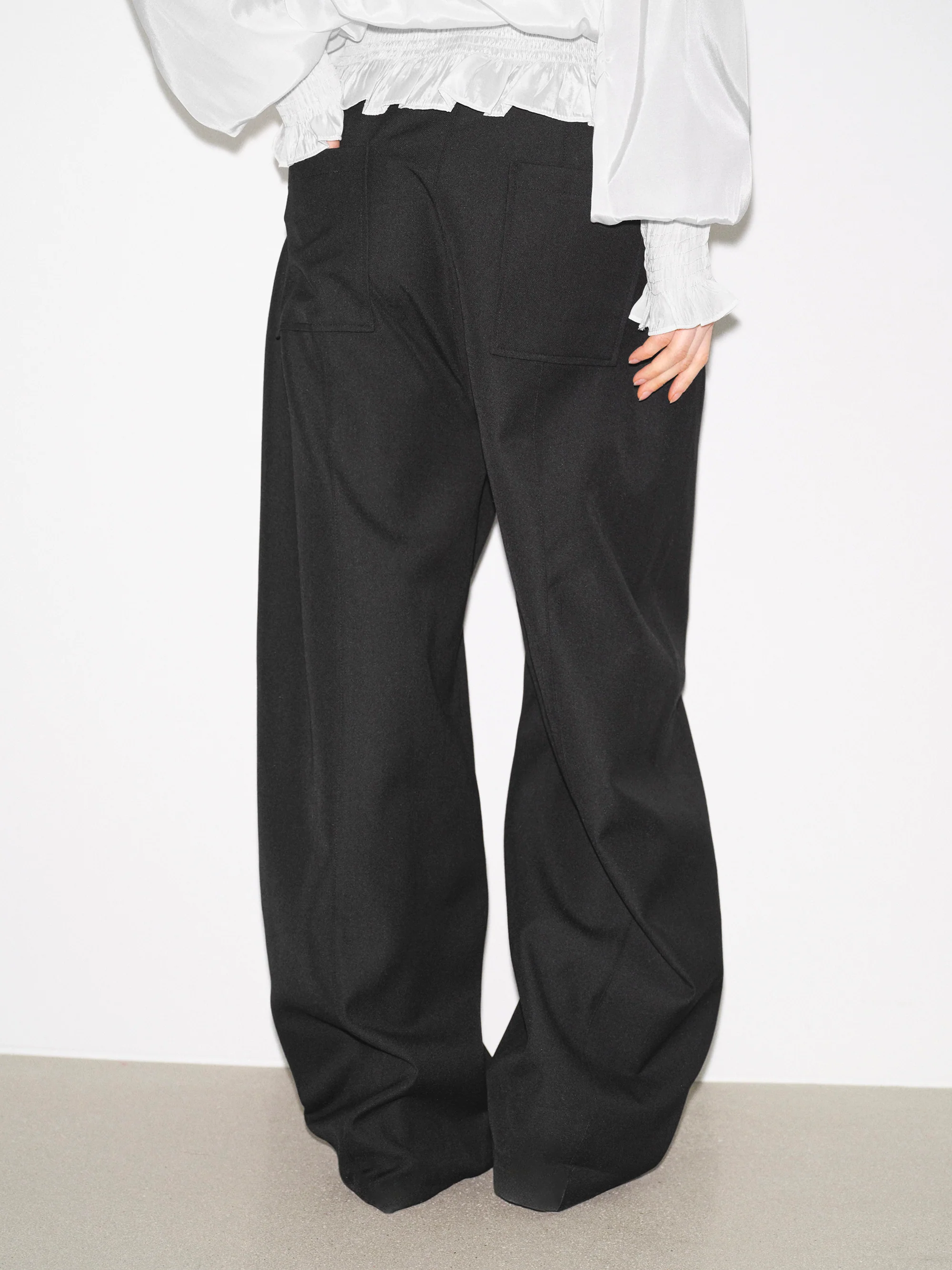 Mesa Front Welt Pocket Trousers, Black - Image 3