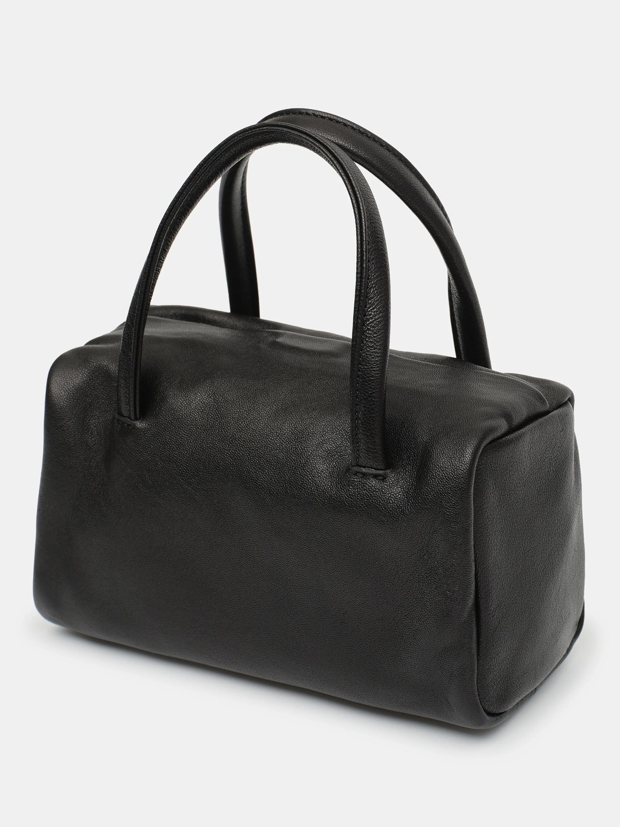 Mini Leather Handle Bag, Black