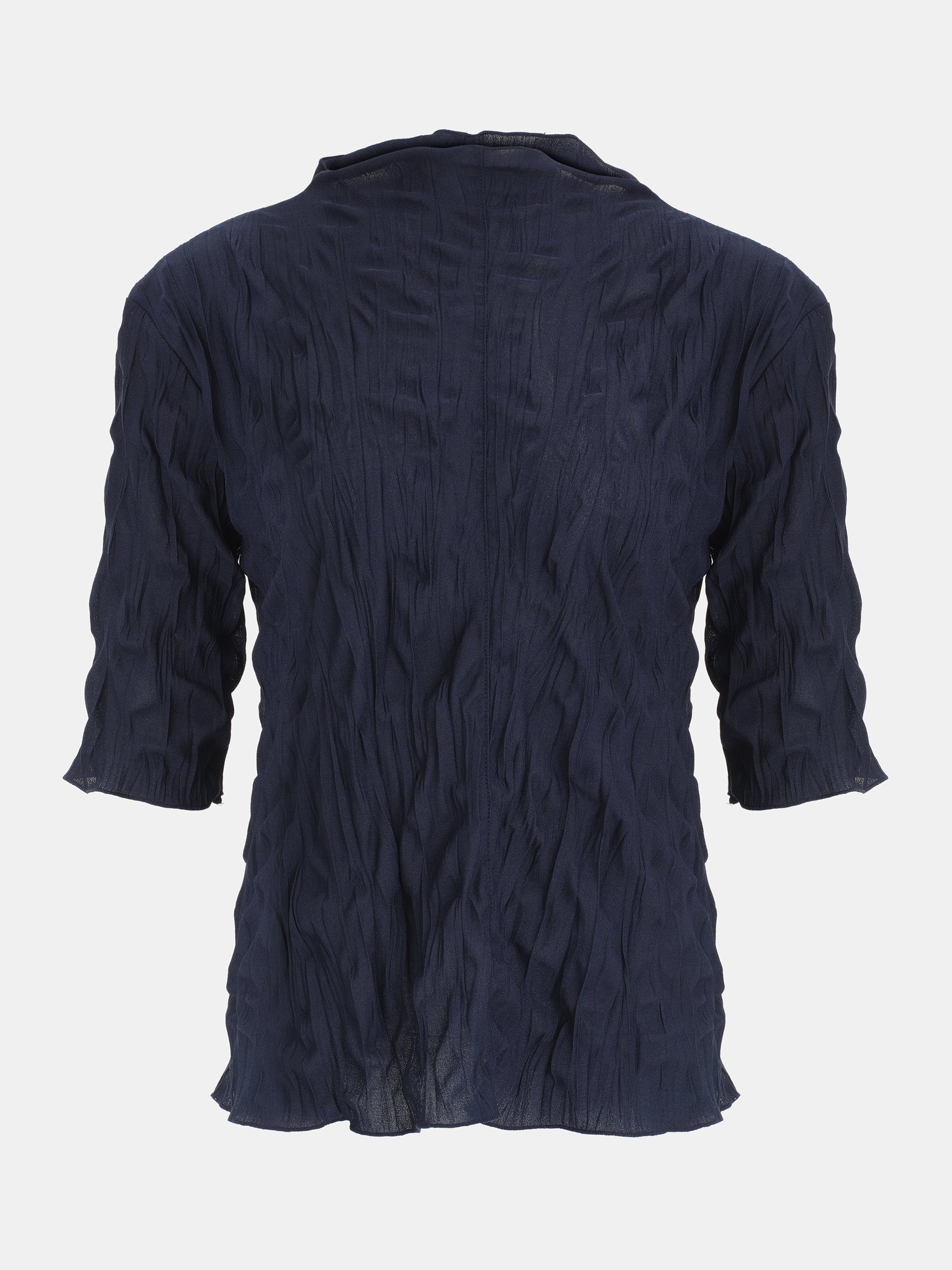 Creased Gauze Top, Navy - Image 5