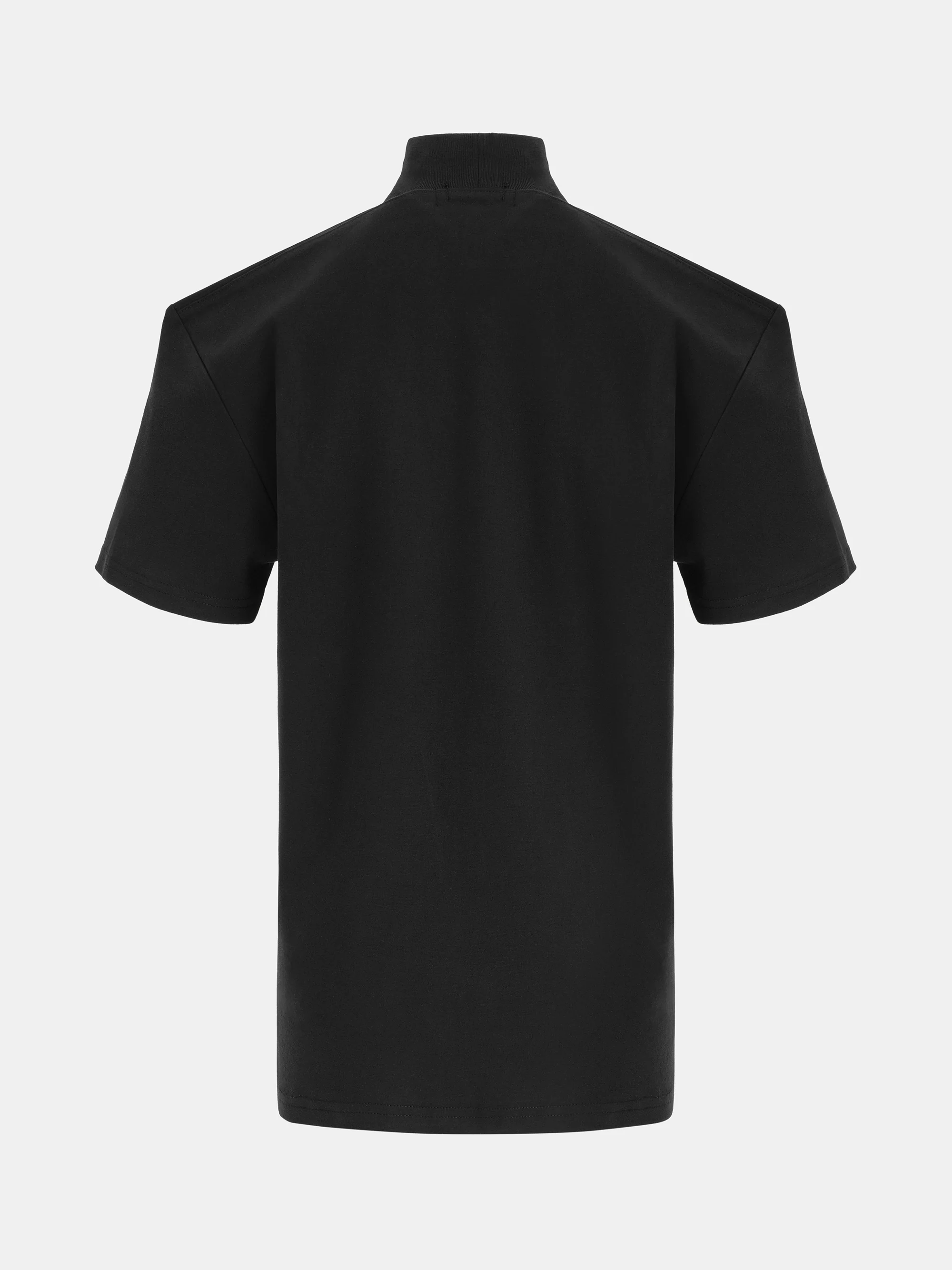 Mock-Neck Jersey T-Shirt, Black - Image 6