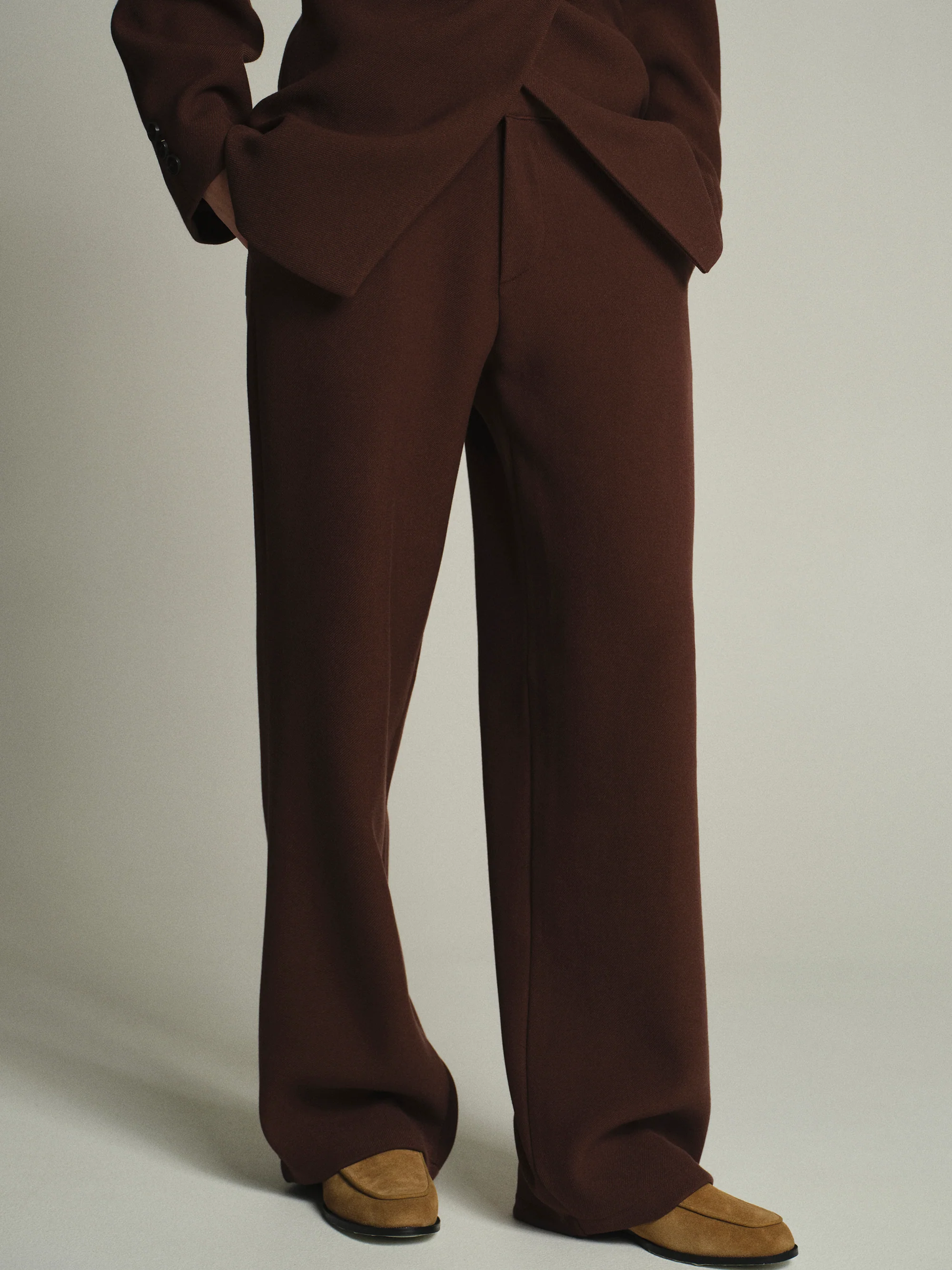 Nangy Tailored Trousers, Brown - Image 3