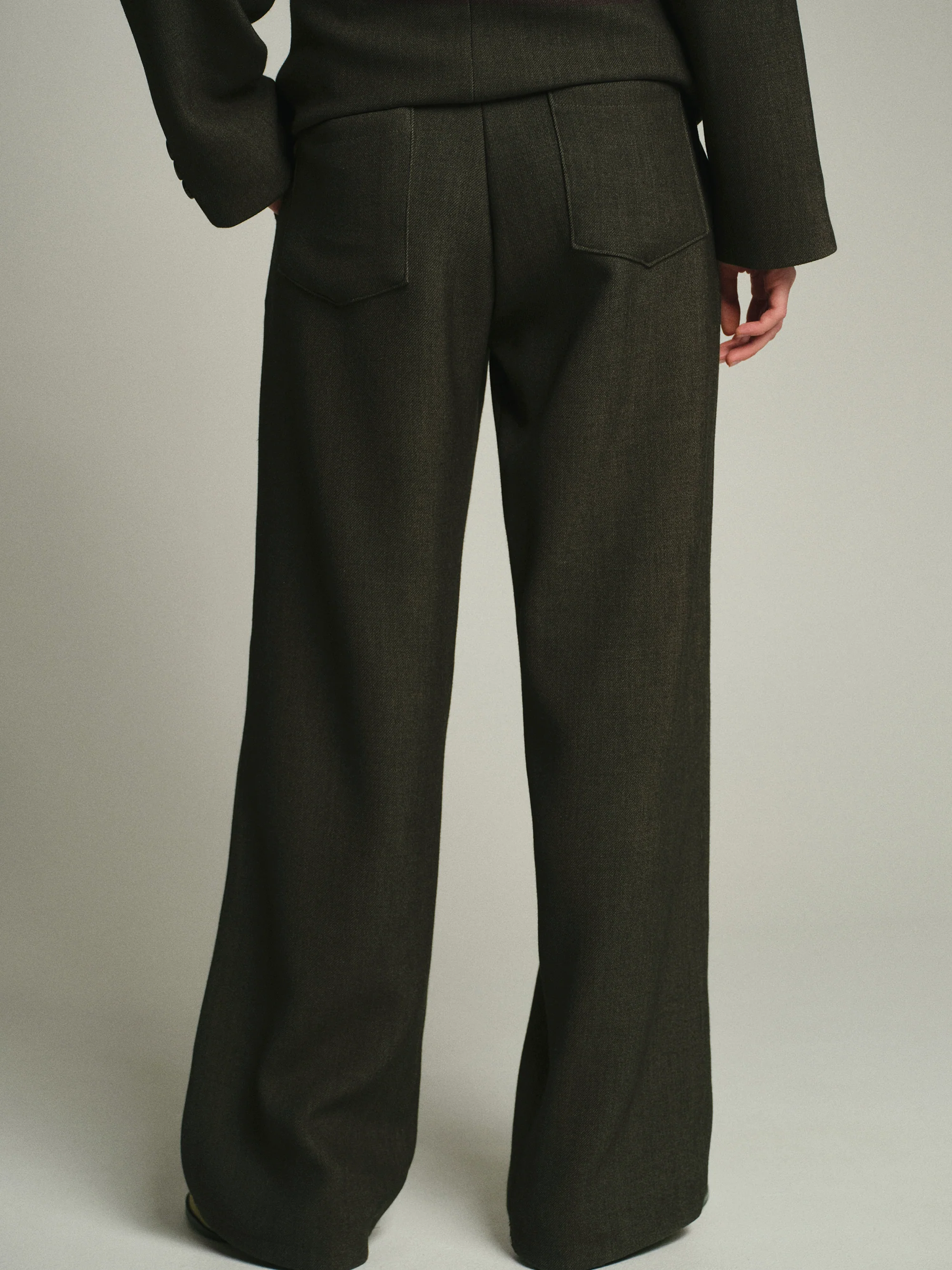 Nangy Tailored Trousers, Khaki - Image 5