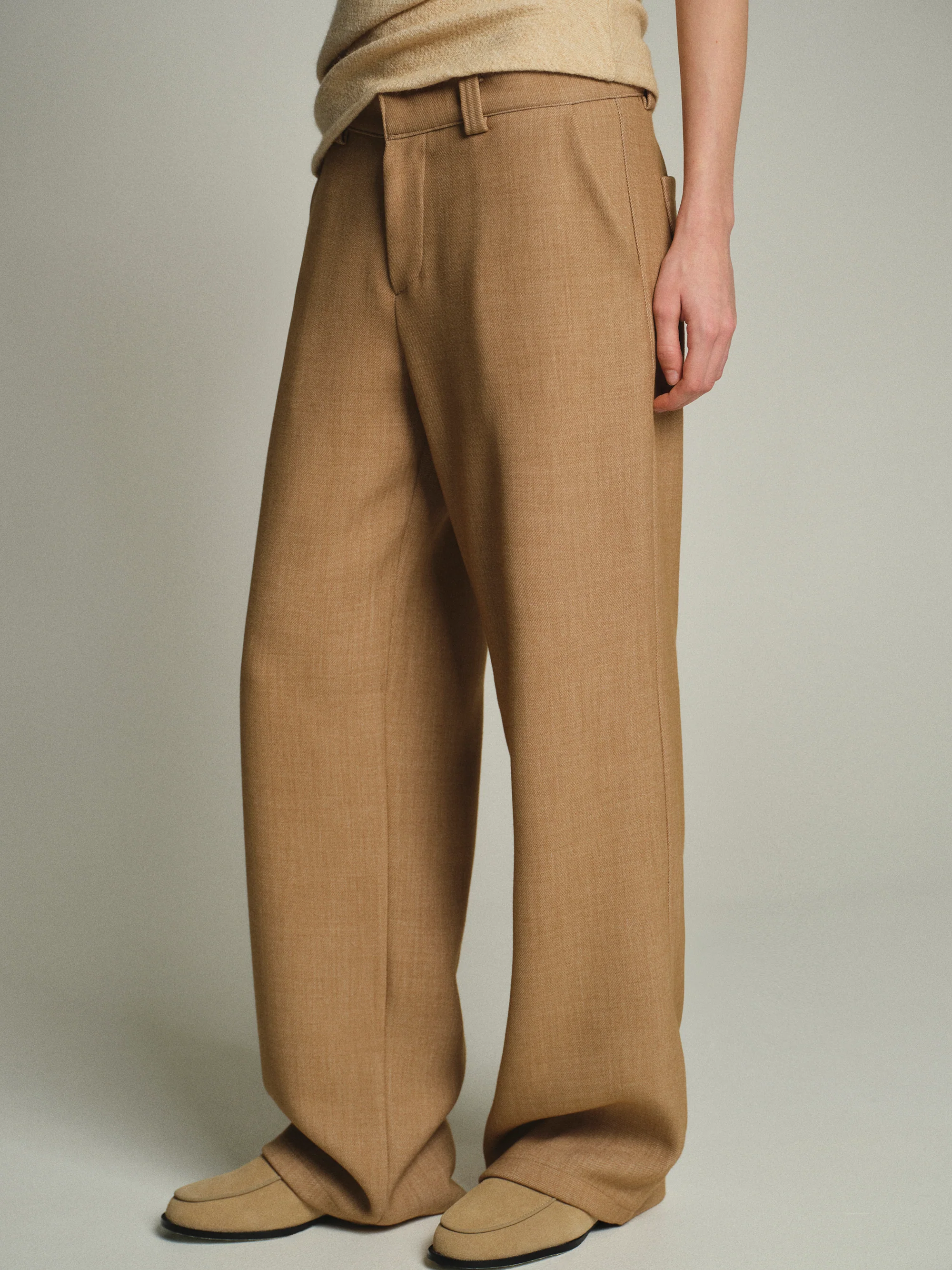 Nangy Tailored Trousers, Tan - Image 3