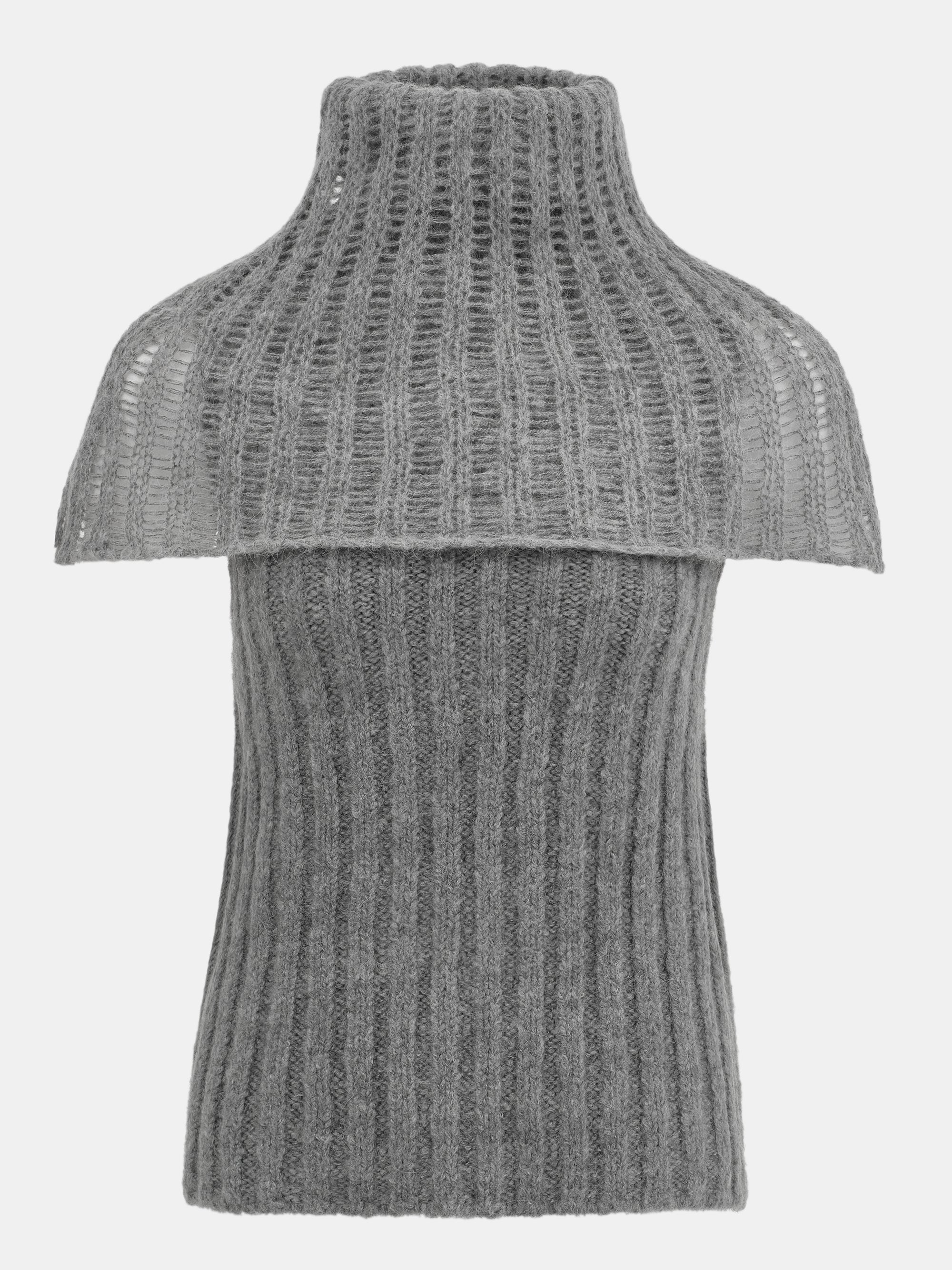 Neck Warmer Knit Top, Grey - Image 6