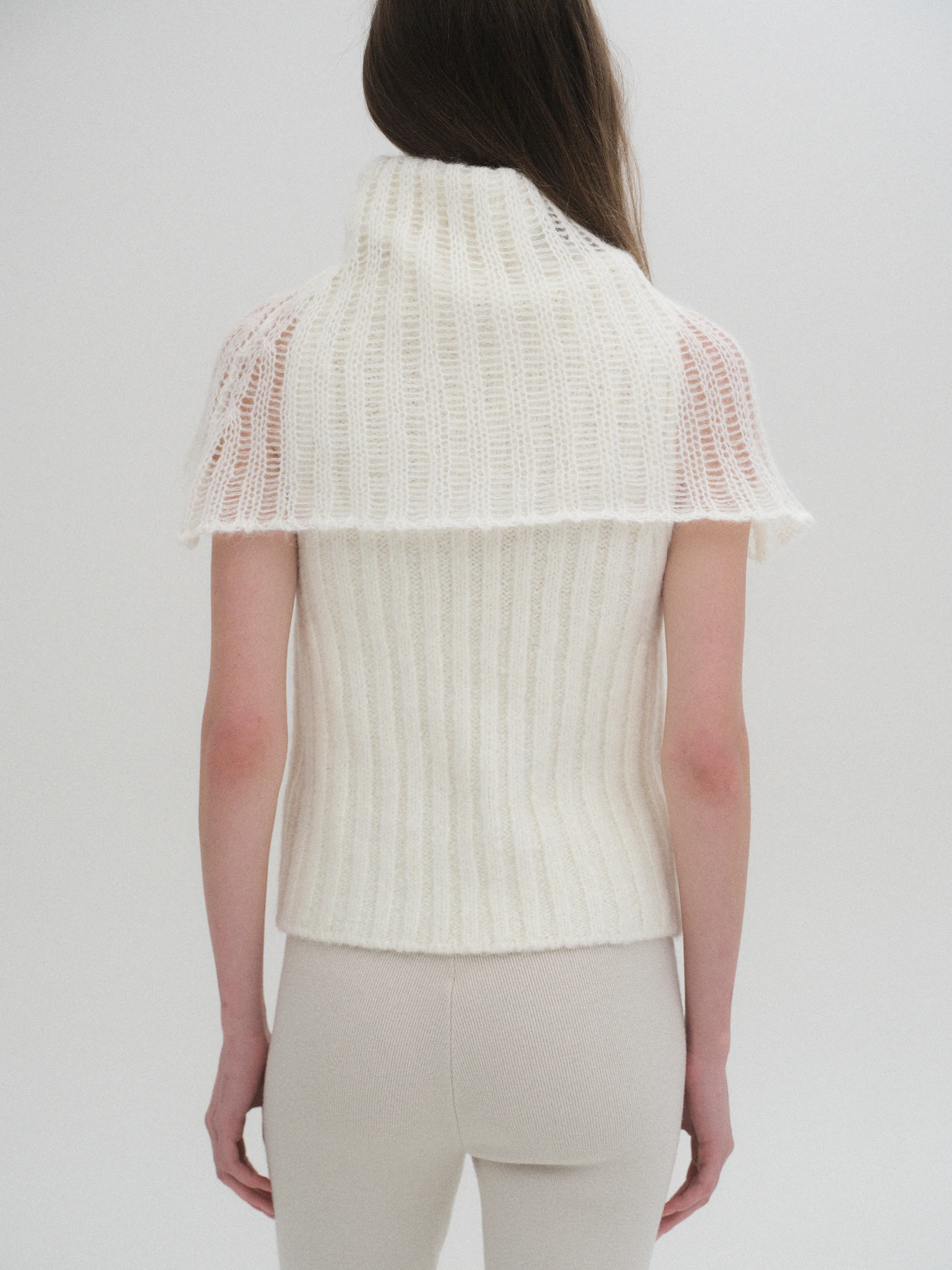 Neck Warmer Knit Top, Ivory - Image 4