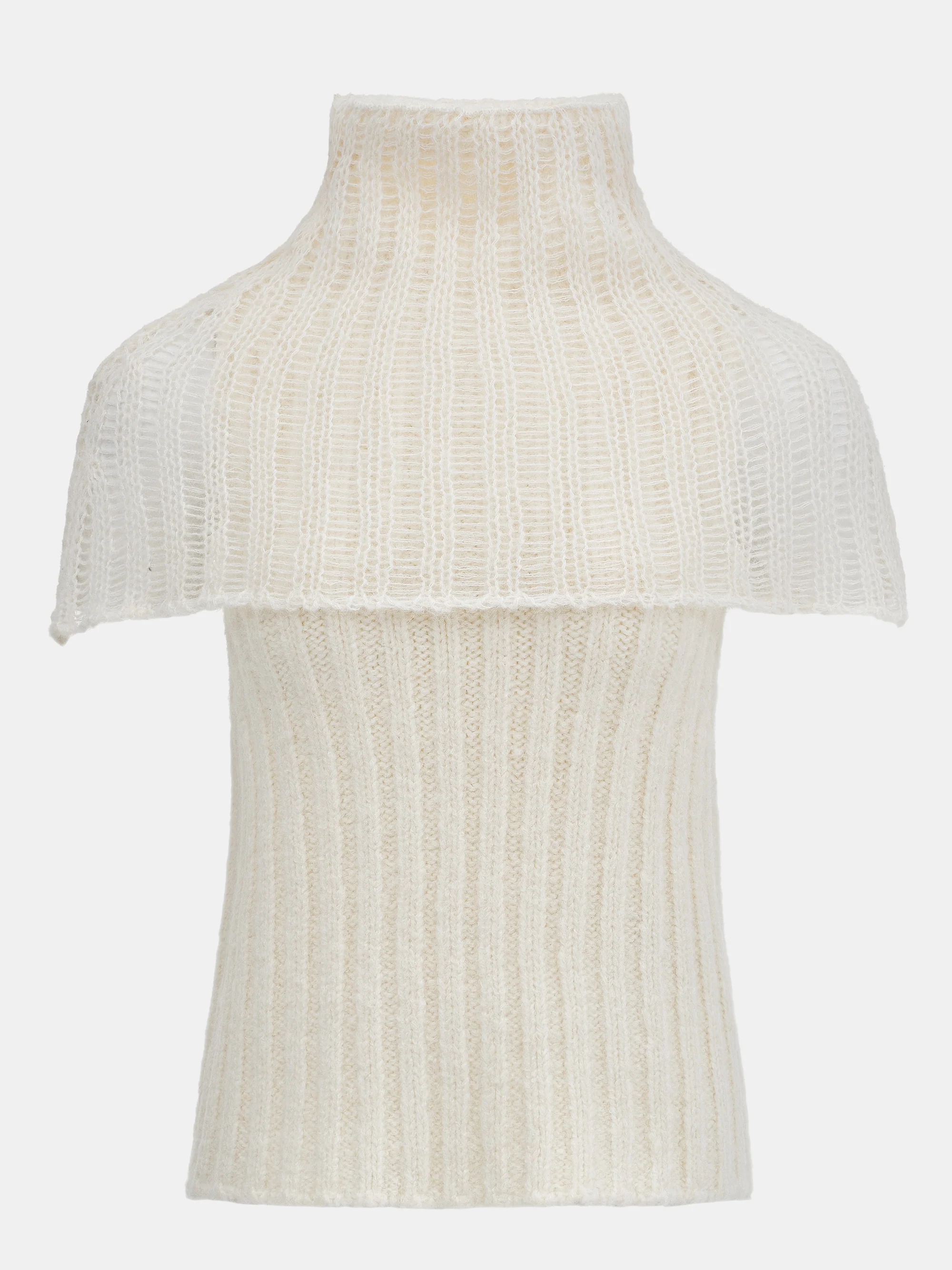 Neck Warmer Knit Top, Ivory - Image 5