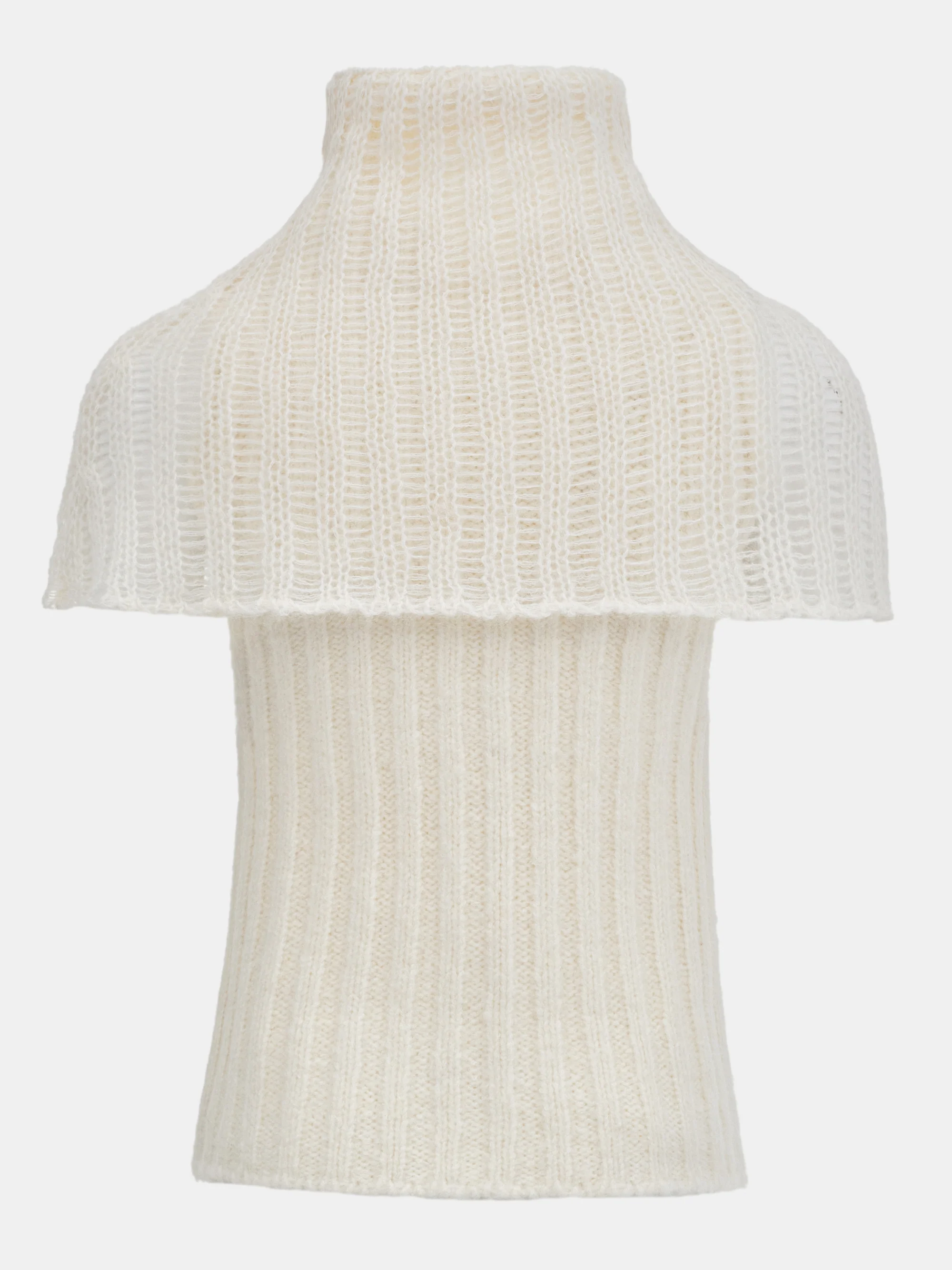 Neck Warmer Knit Top, Ivory - Image 6