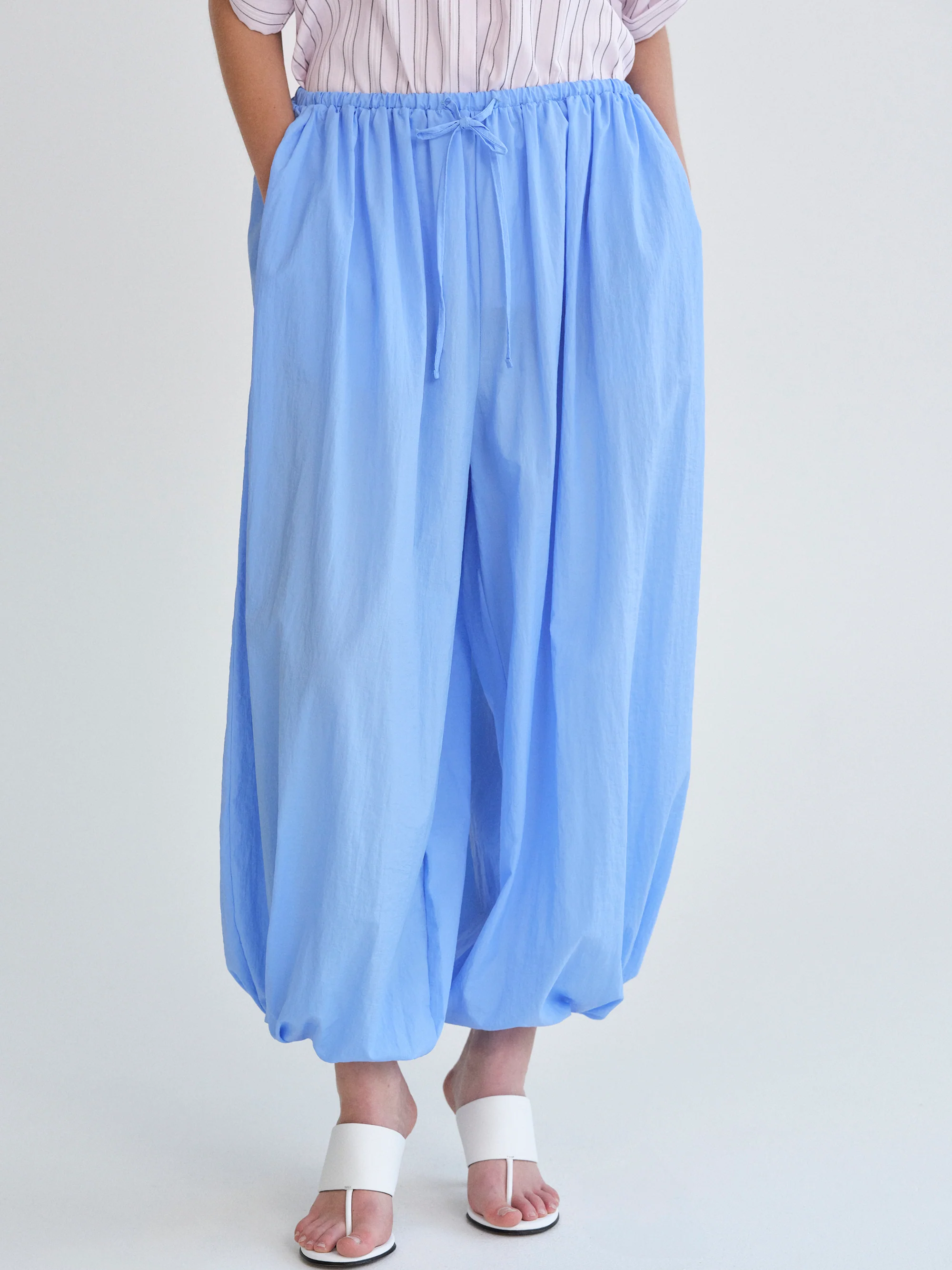 Nylon Balloon Pants, Blue - Image 2