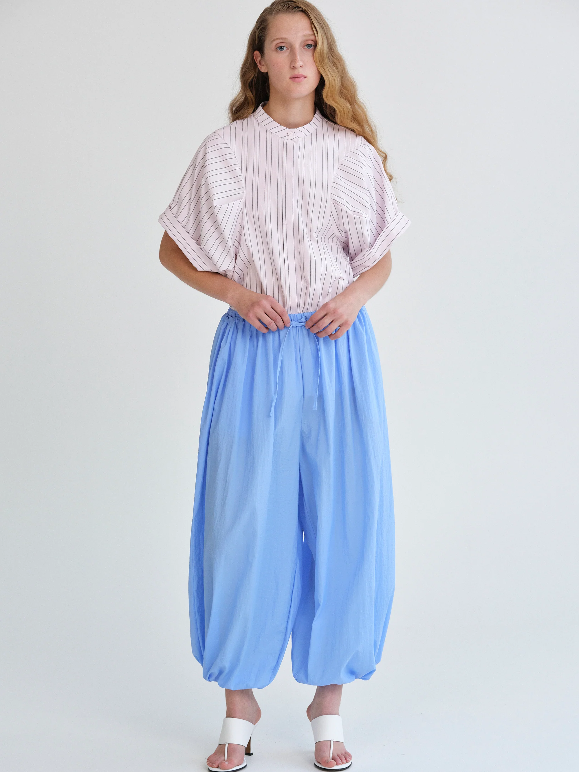 Nylon Balloon Pants, Blue - Image 4