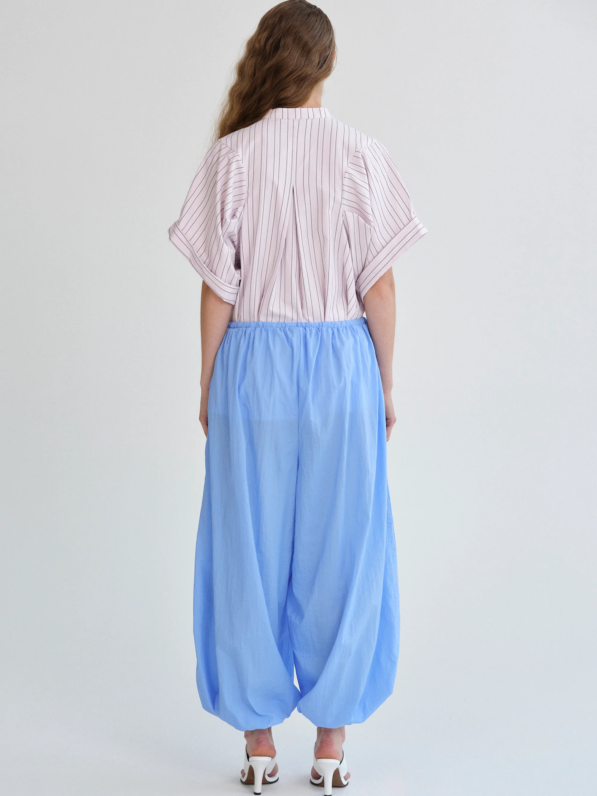 Nylon Balloon Pants, Blue - Image 6