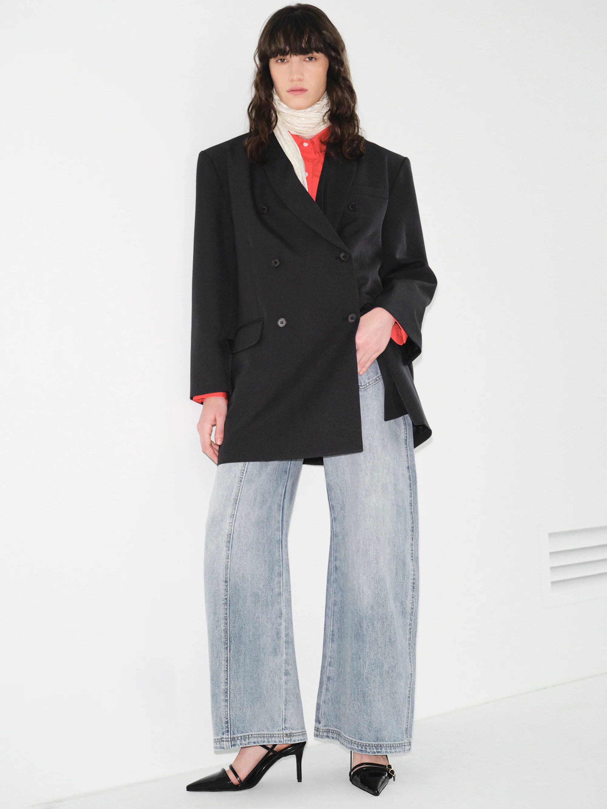 Off-Centre Seam Jeans, Light Blue - Image 3