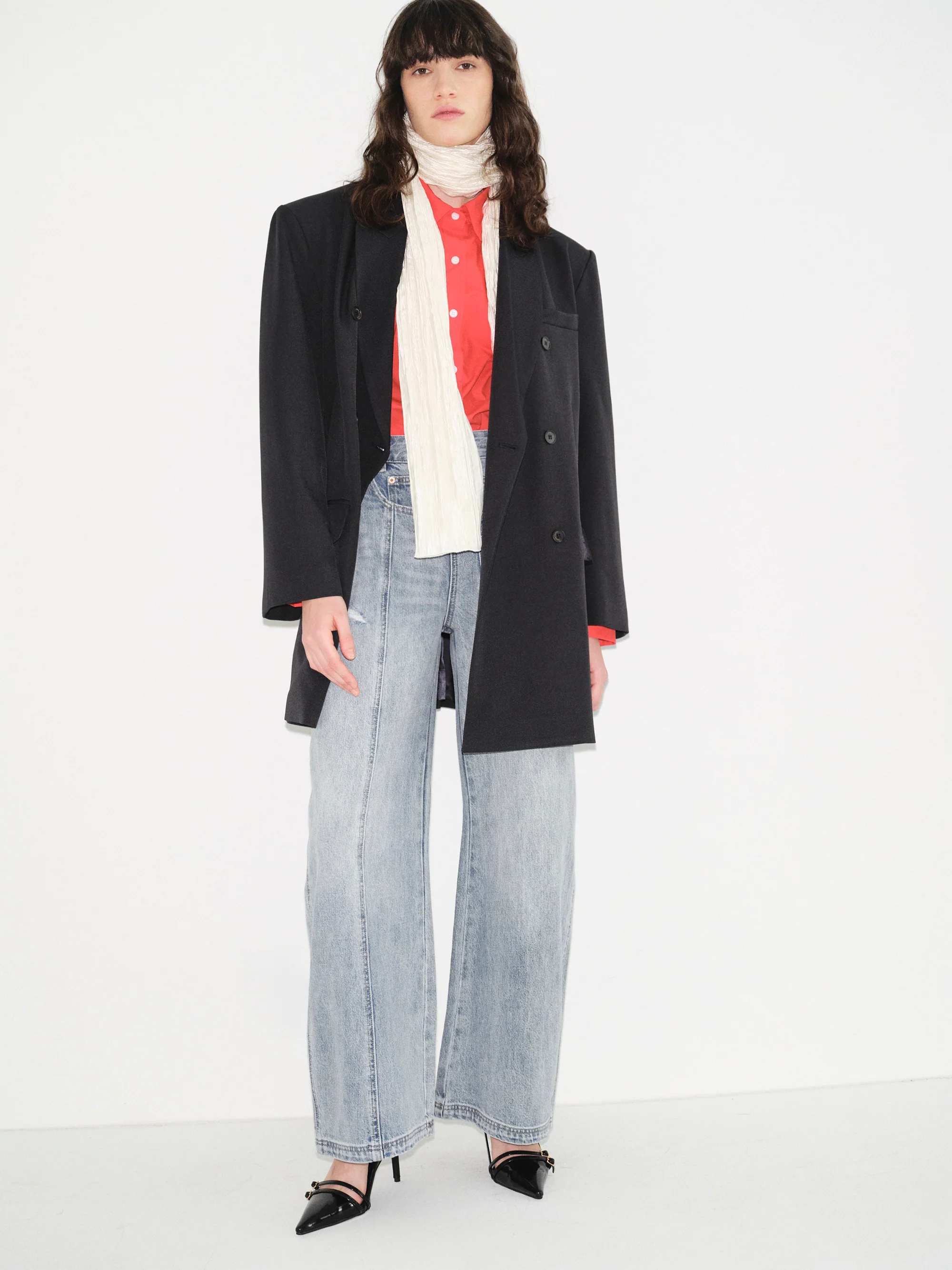 Off-Centre Seam Jeans, Light Blue - Image 5