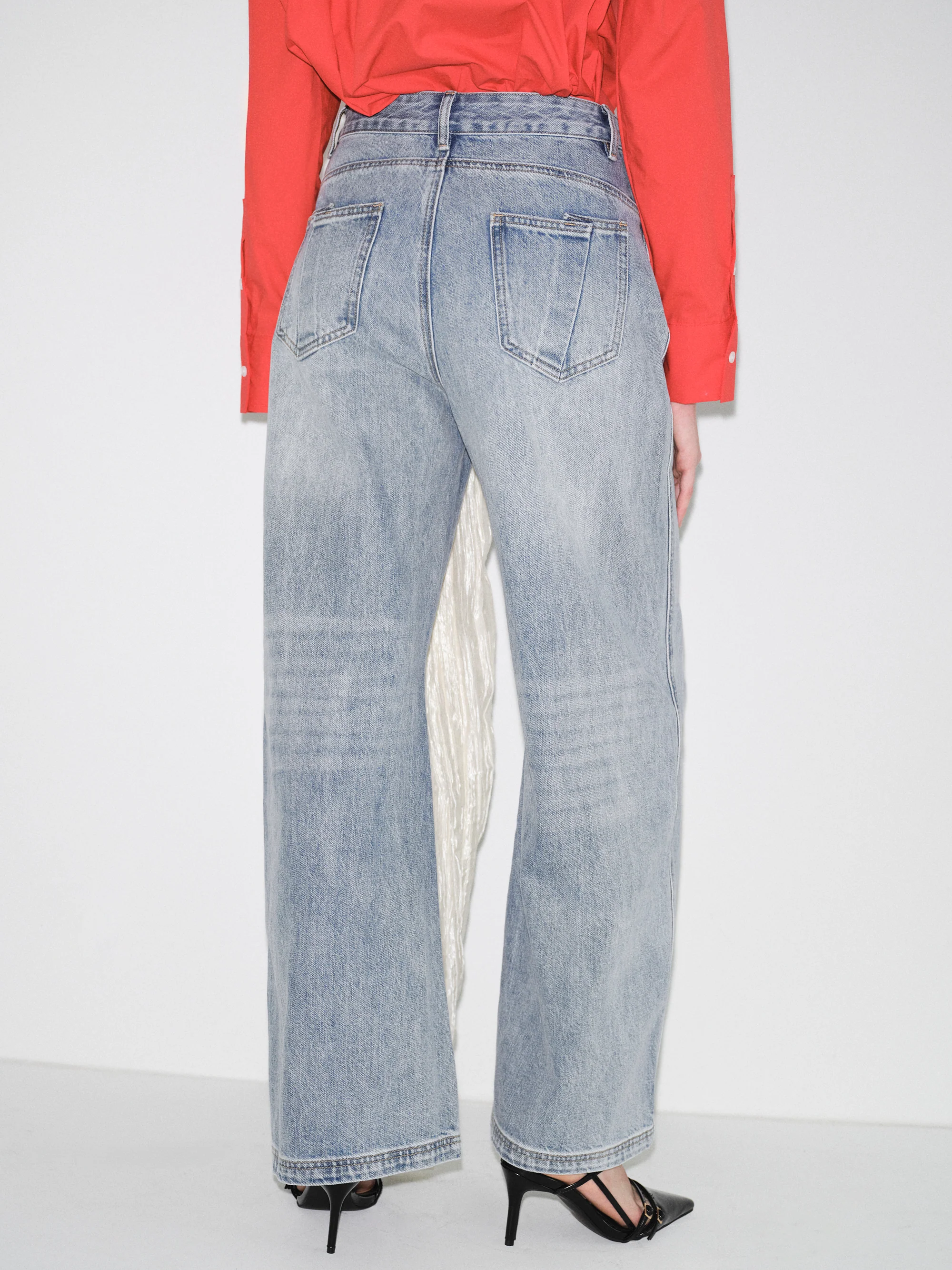 Off-Centre Seam Jeans, Light Blue - Image 6