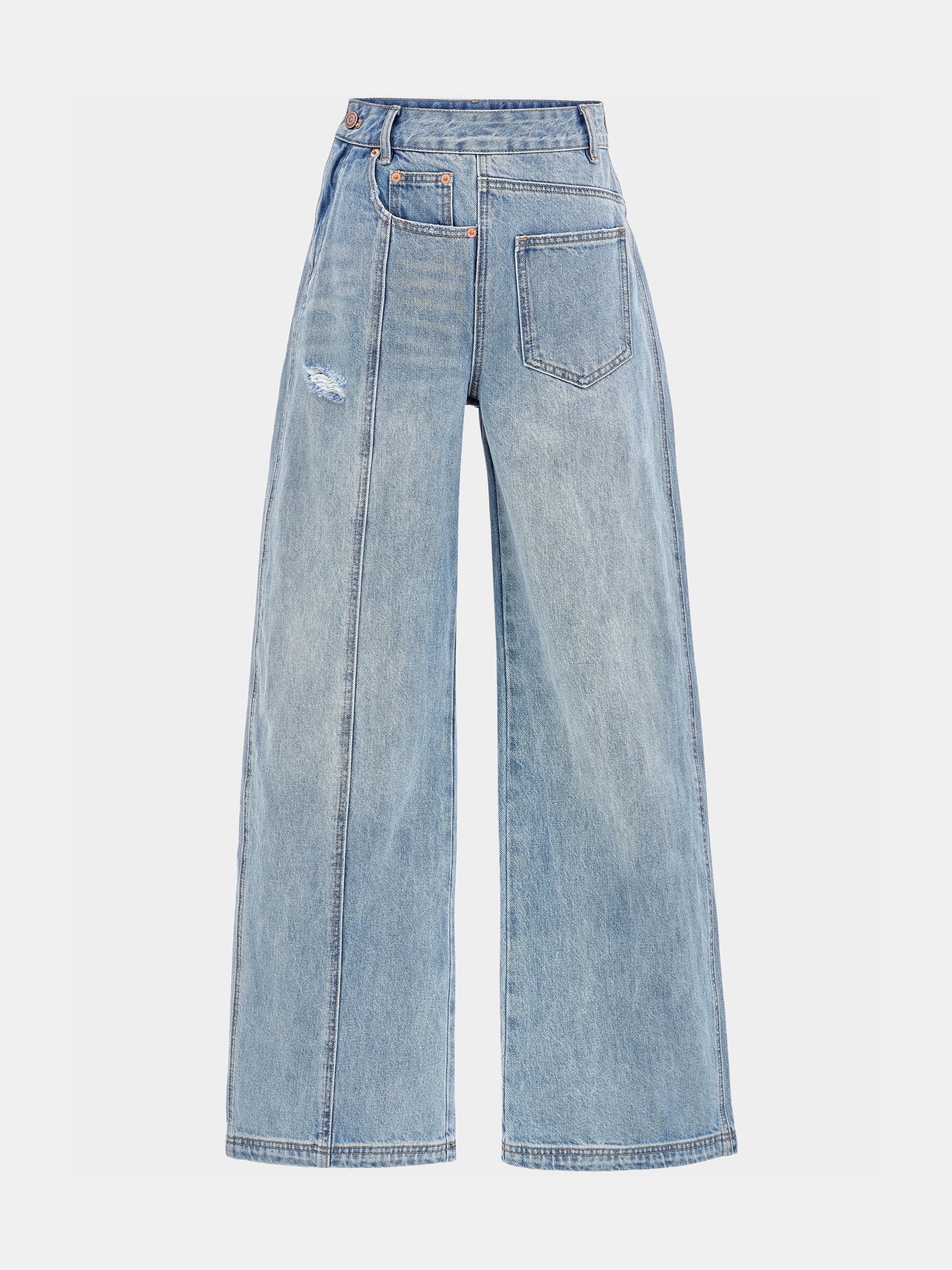 Off-Centre Seam Jeans, Light Blue - Image 7