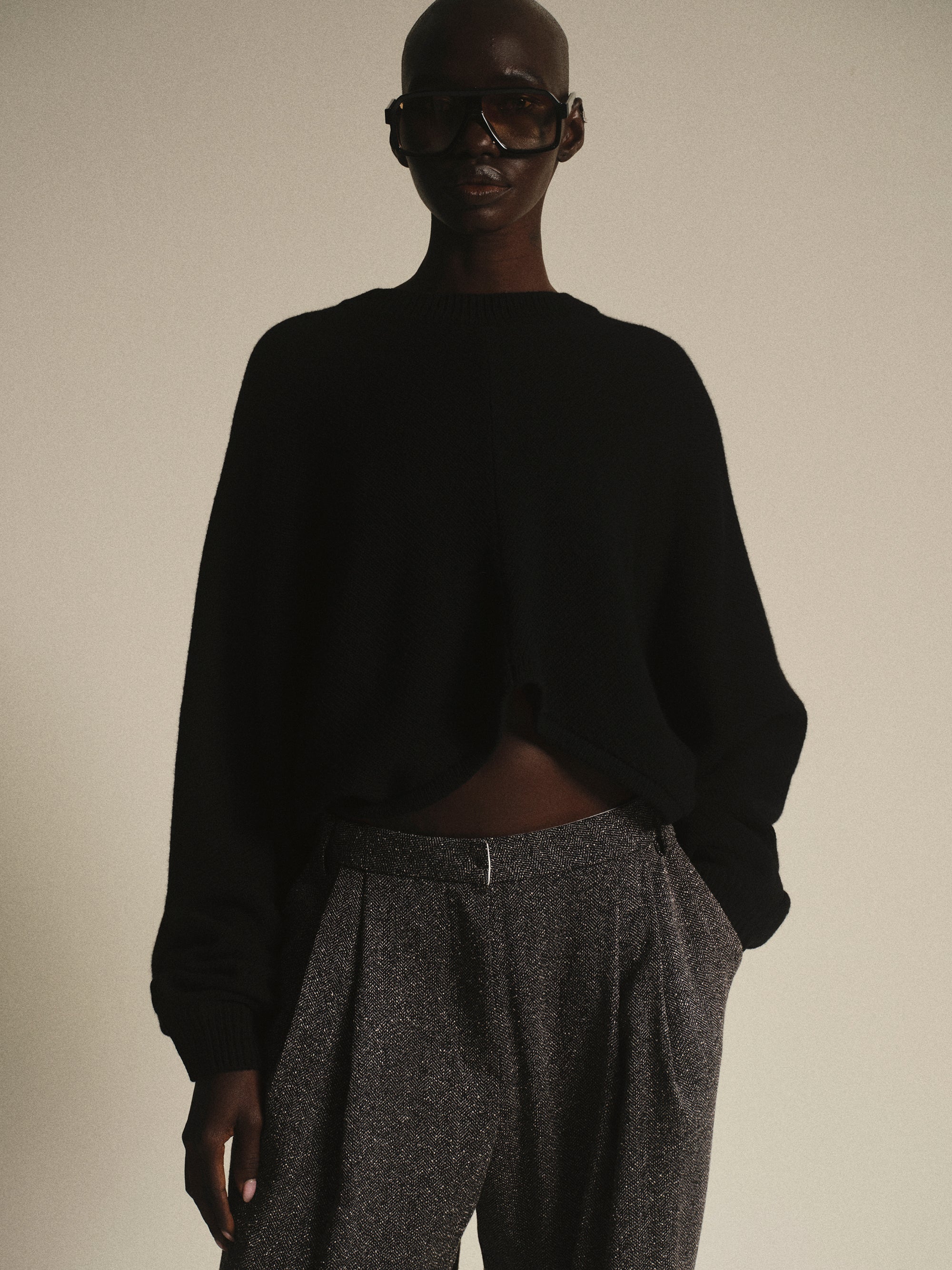 Open Back Dolman Knit, Black
