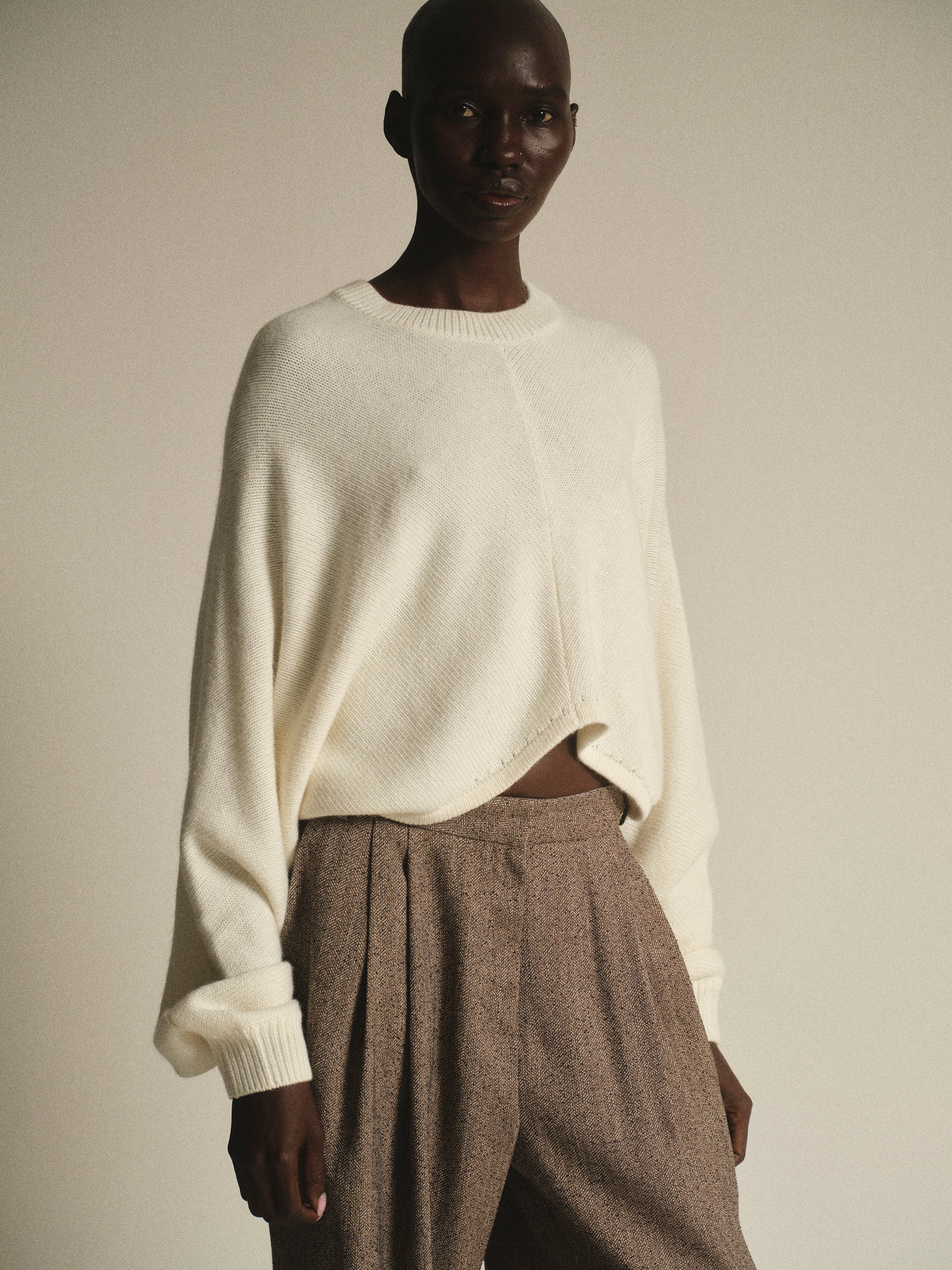 Open Back Dolman Knit, Ivory - Image 2