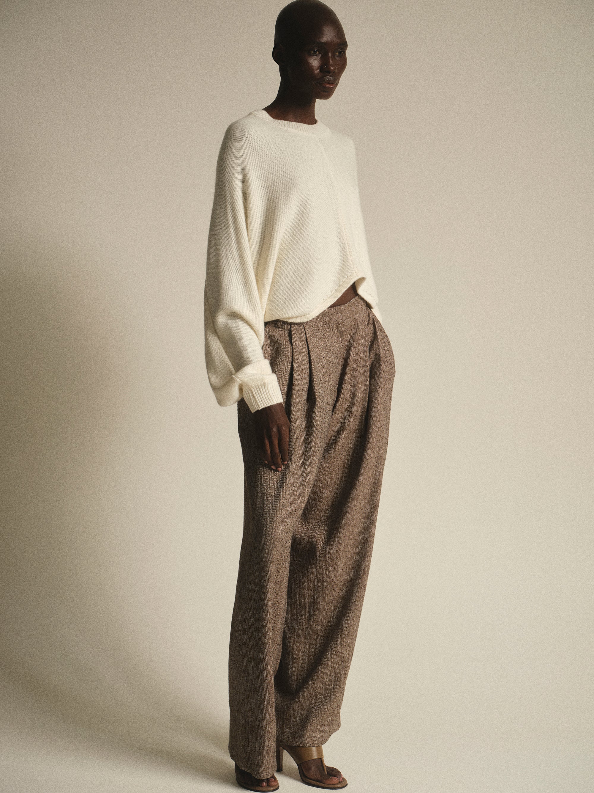 Open Back Dolman Knit, Ivory - Image 3