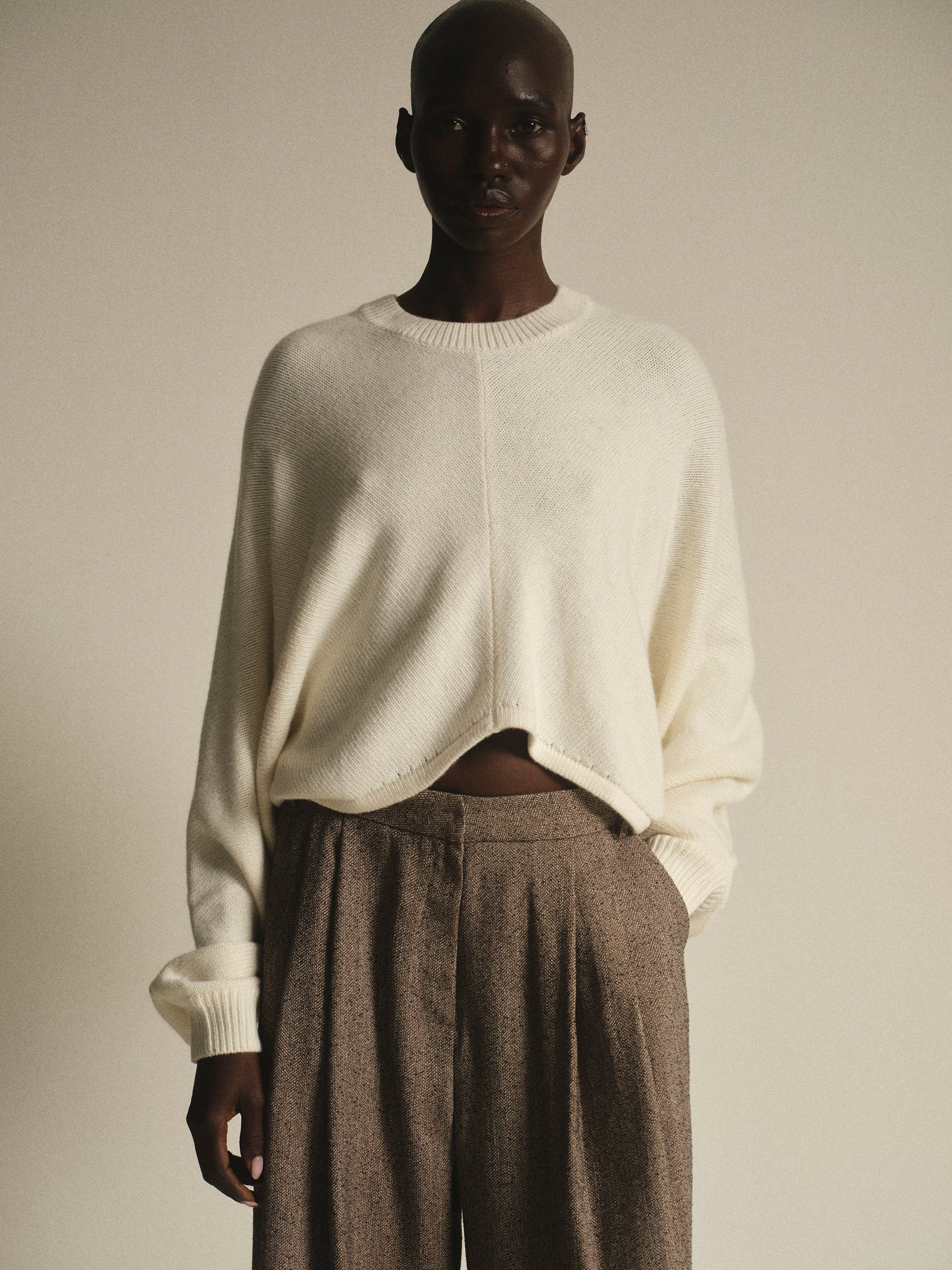 Open Back Dolman Knit, Ivory - Image 4