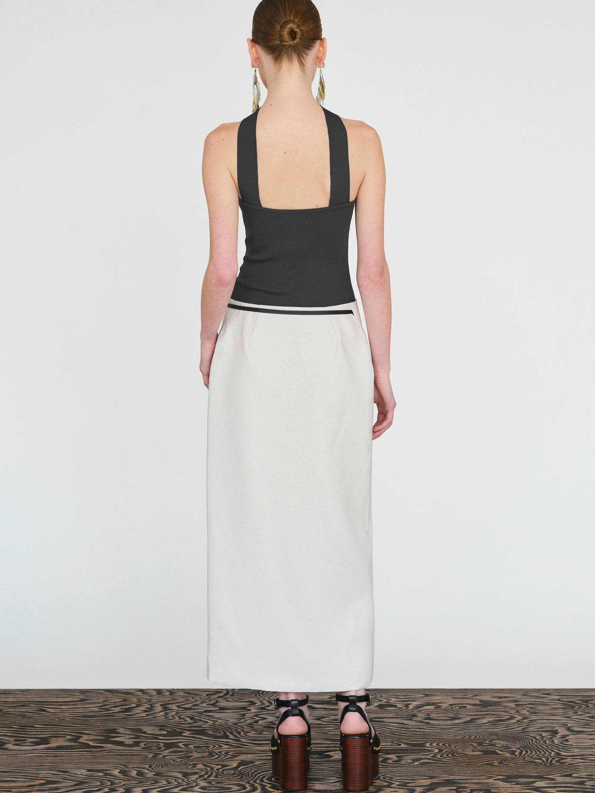 Osyne Wrap Linen Skirt, Ivory - Image 4