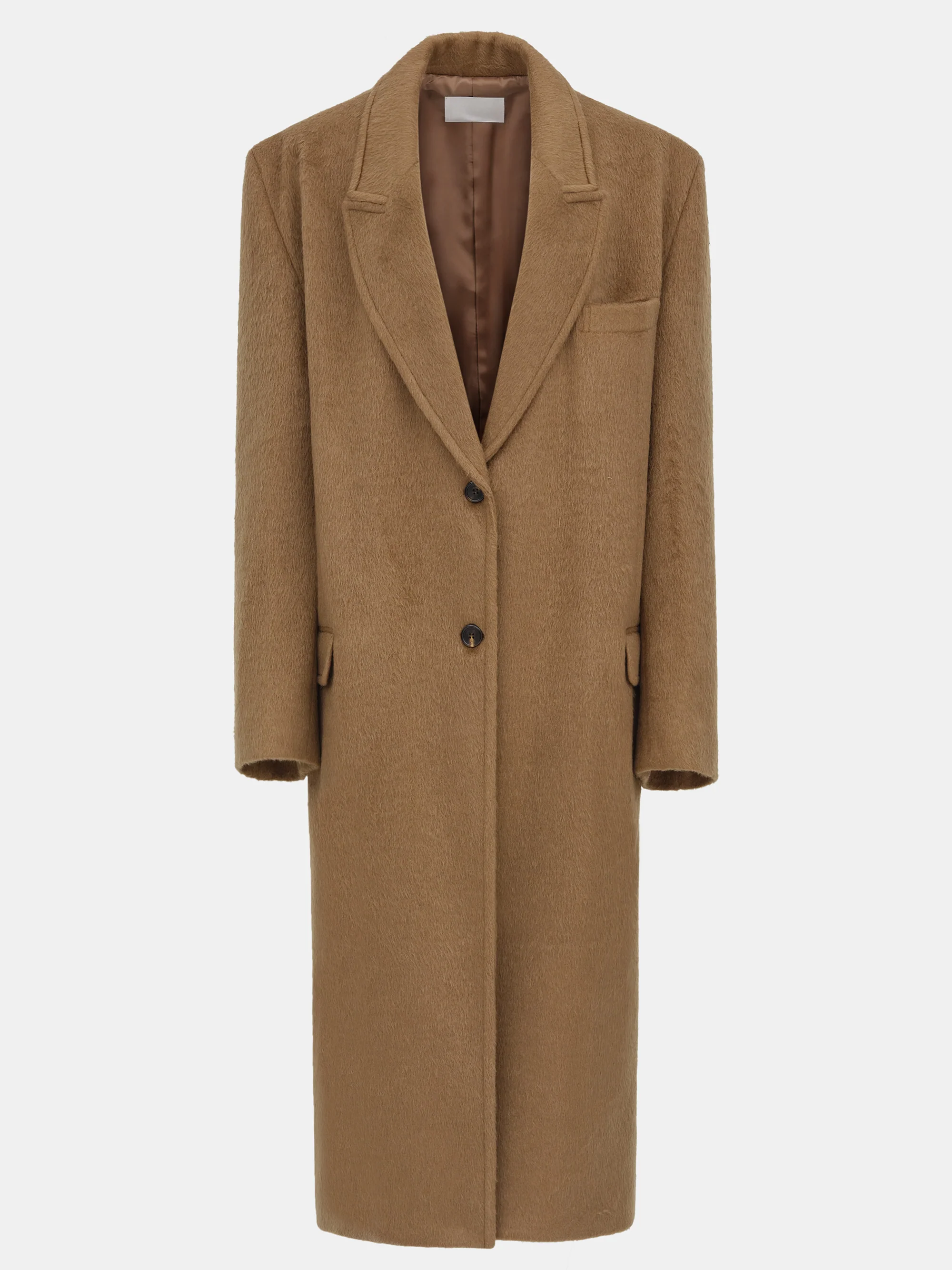Oversized Brushed Coat, Brown - Image 4