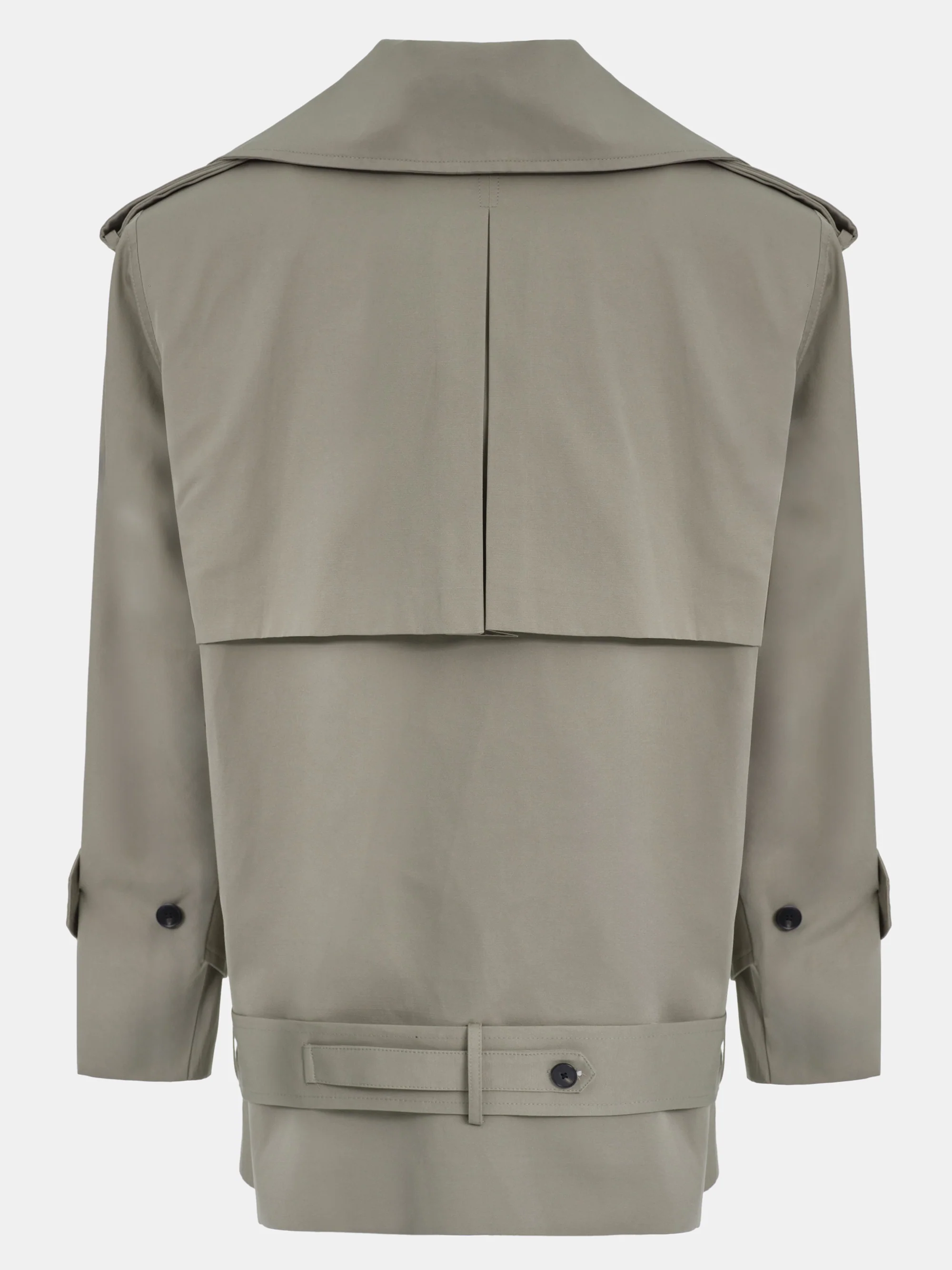 Oversized High Collar Trench Coat, Taupe - Image 6