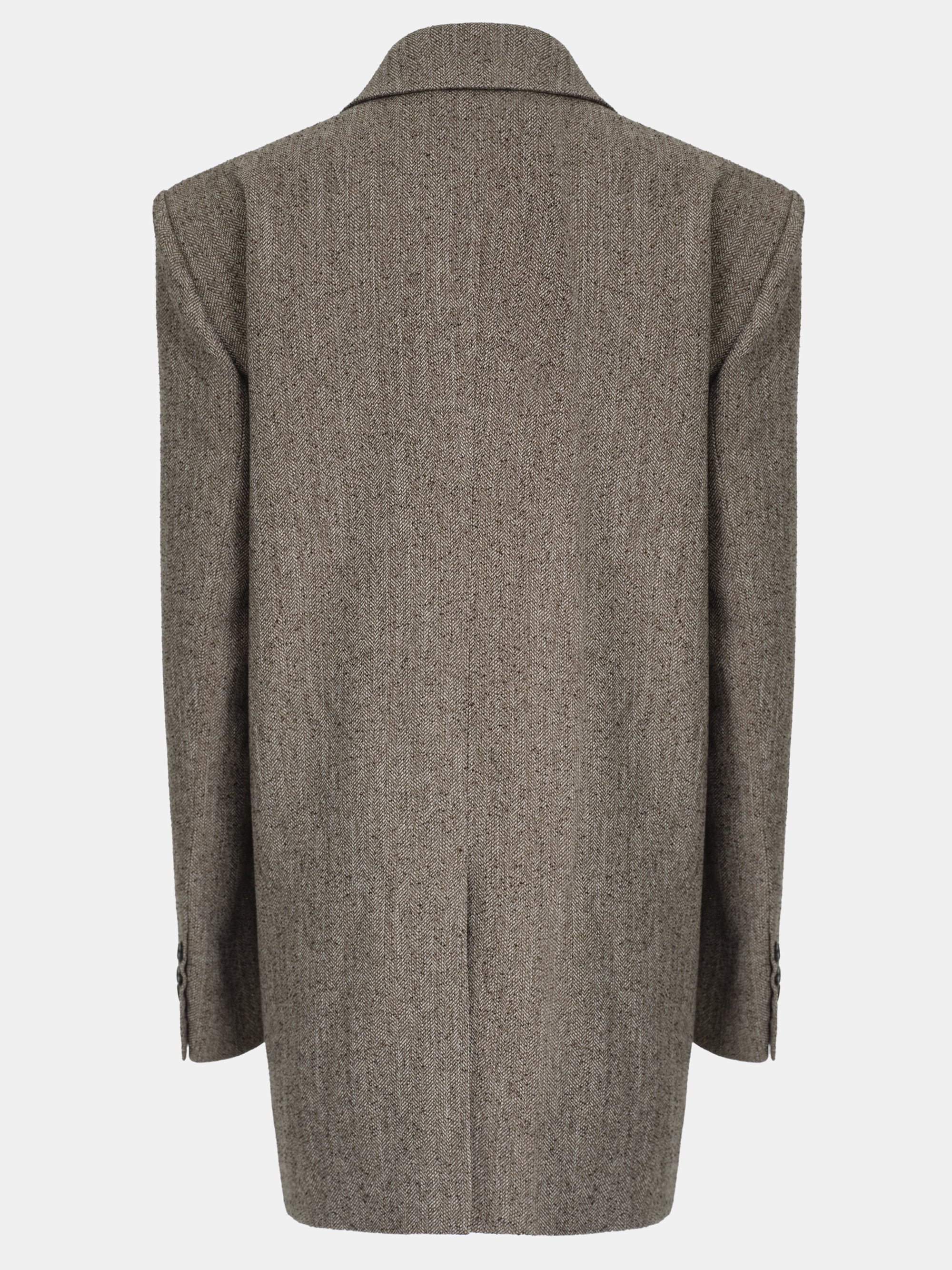 Oversized Overlap Blazer, Beige Melange - Image 5