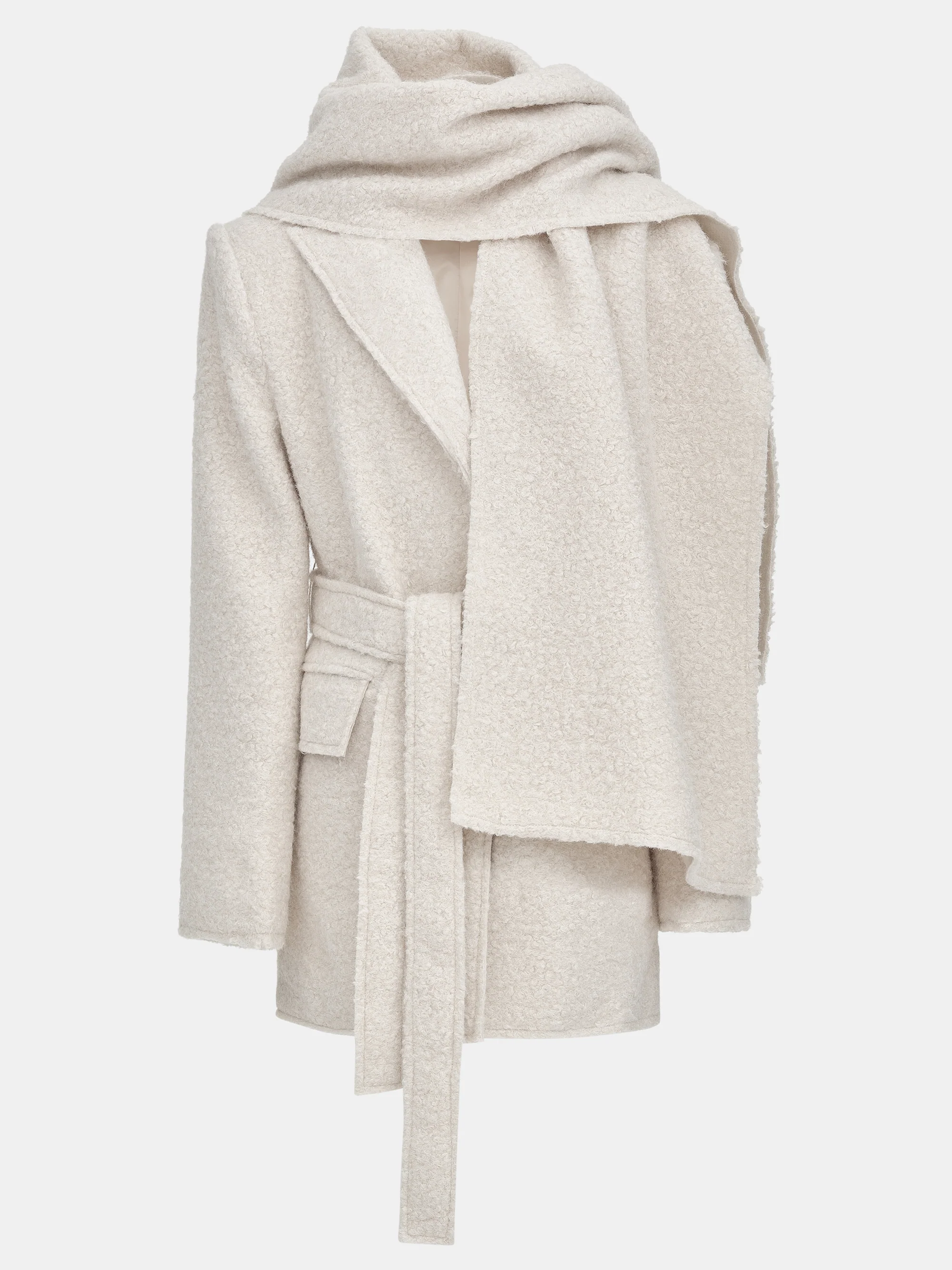 Oversized Shawl-Collar Blazer, Ivory - Image 5