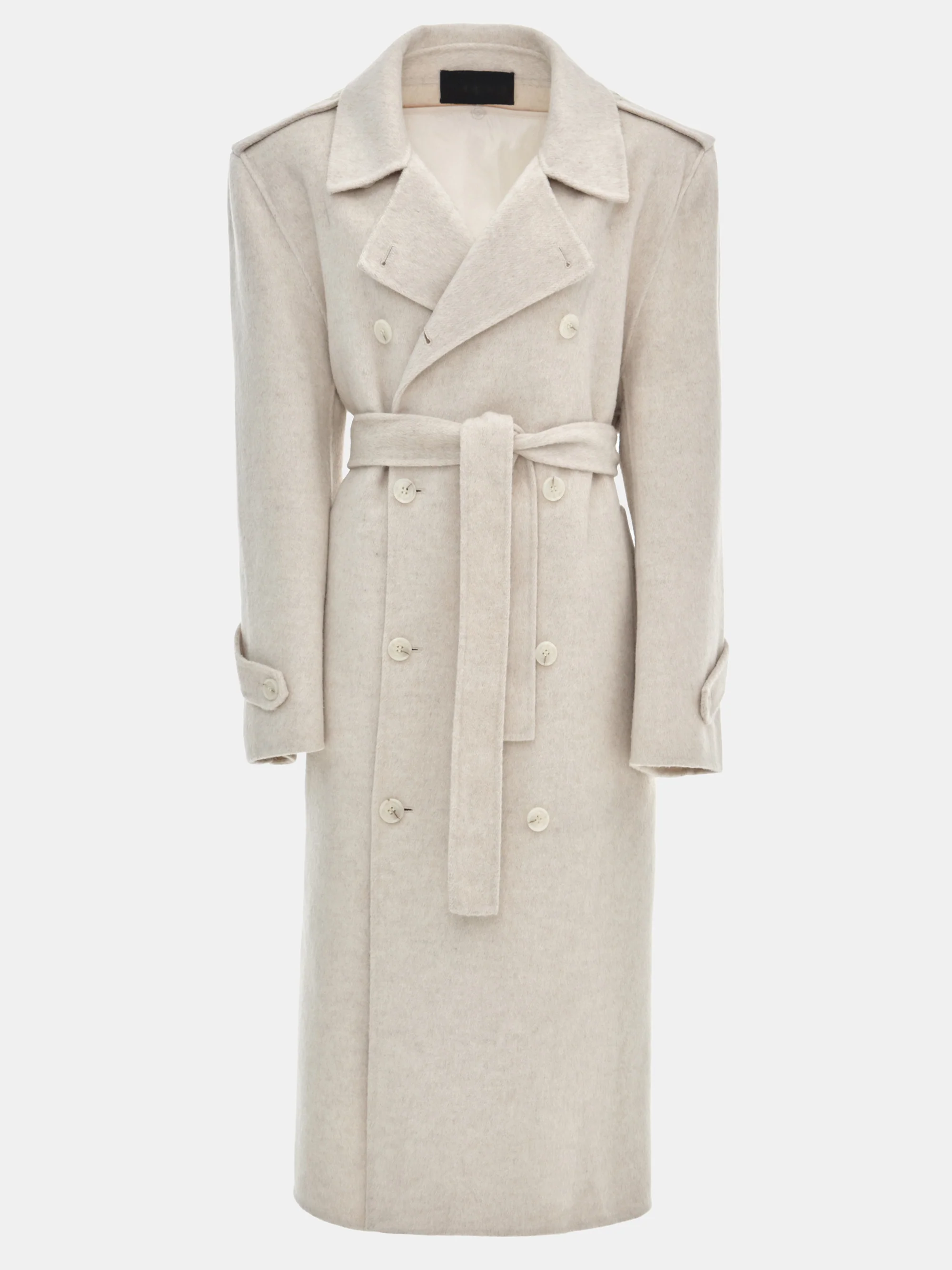 Oversized Wool Trench Coat, Birch - Image 7