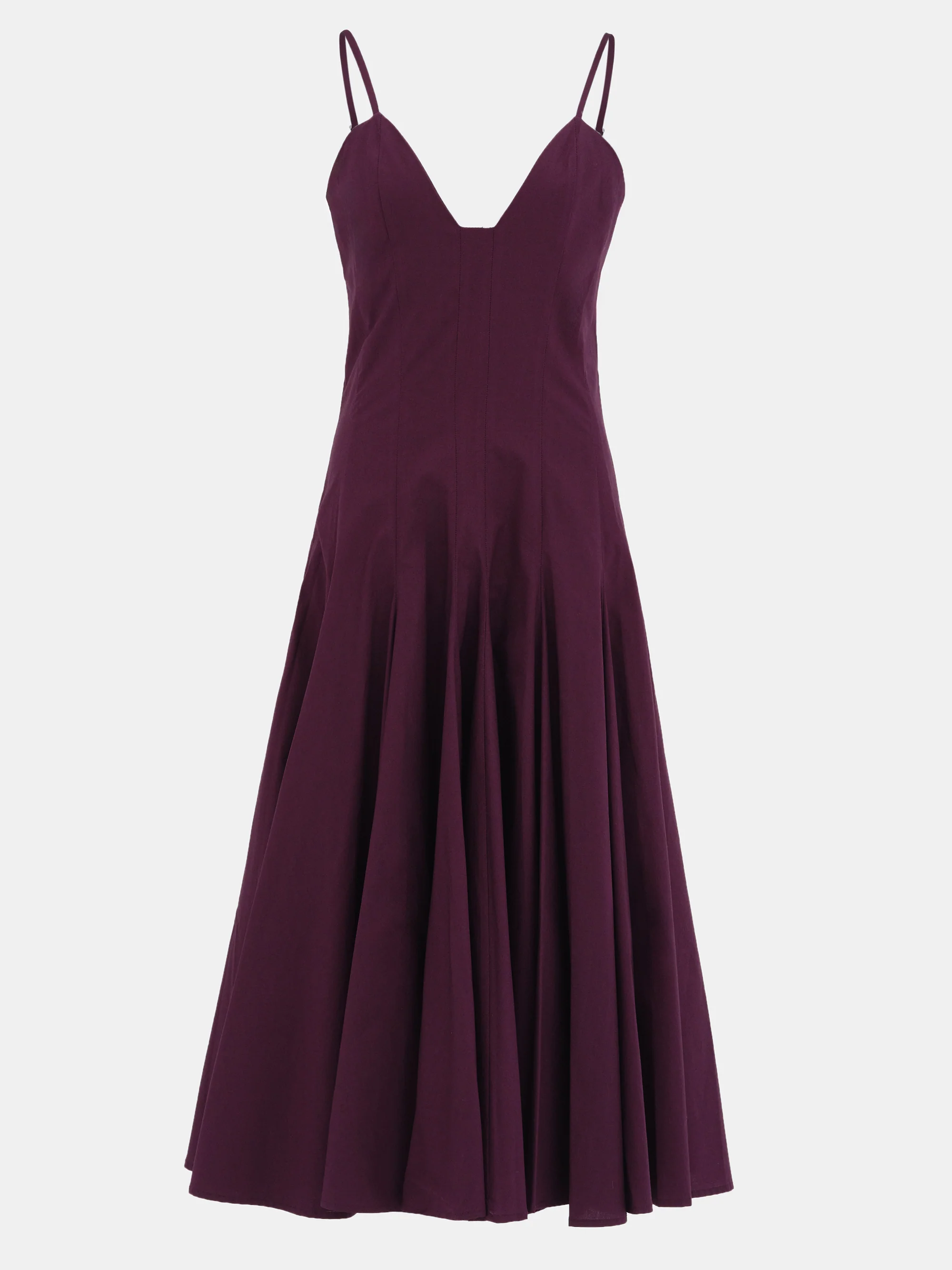 Owen Pleated Strap Dress, Wine - Image 7
