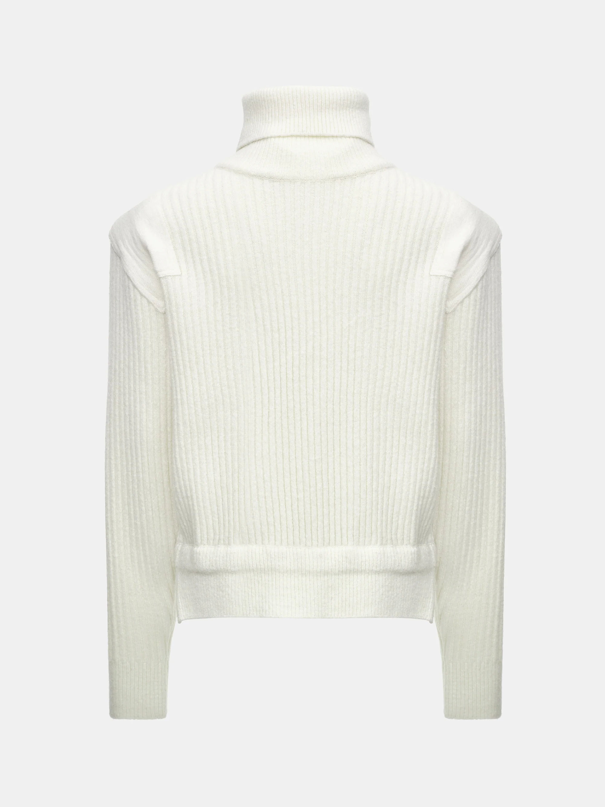 Padded Rib-Knit Sweater, Ivory - Image 6