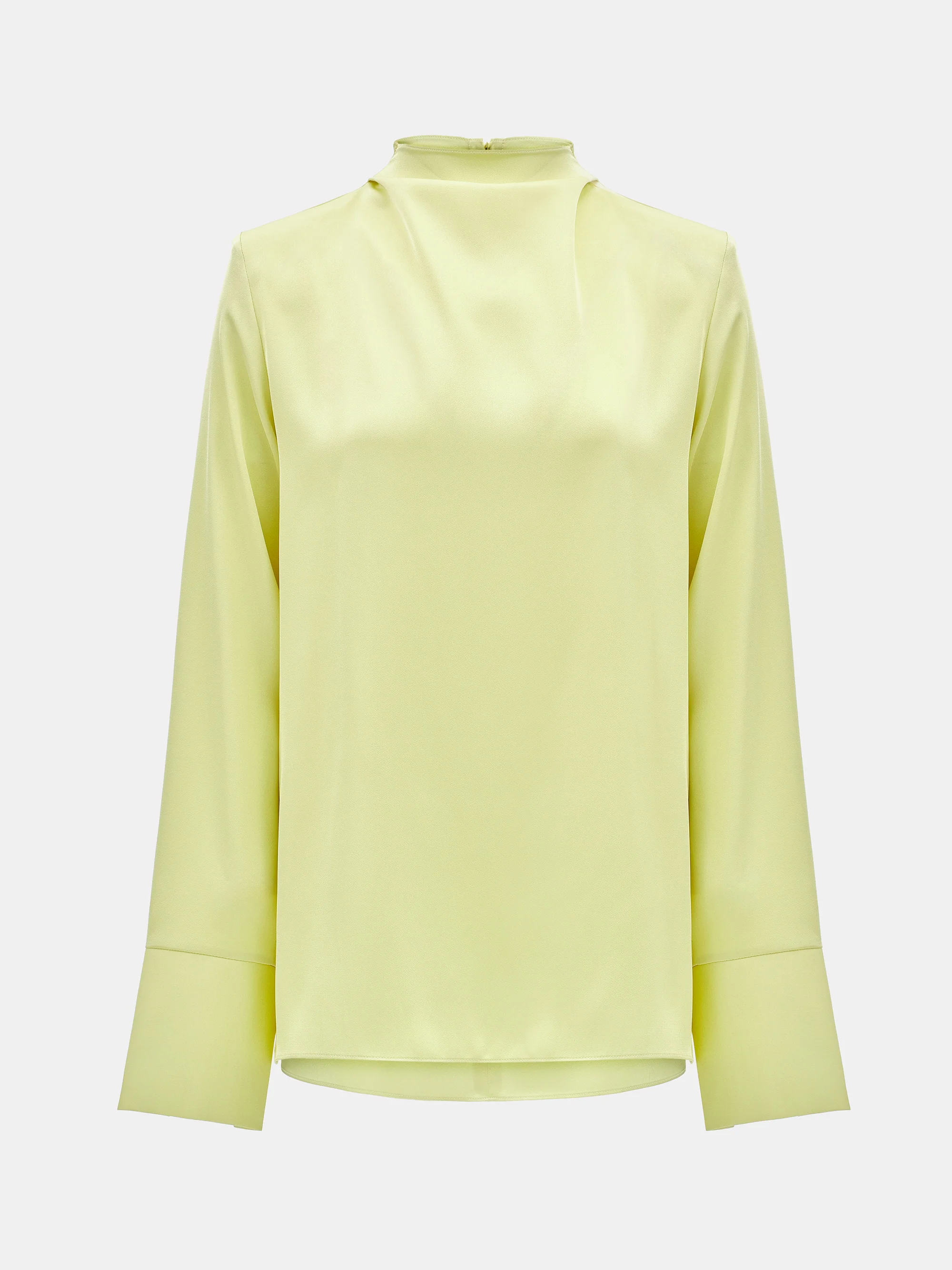 Padded Satin Blouse, Yellow - Image 5