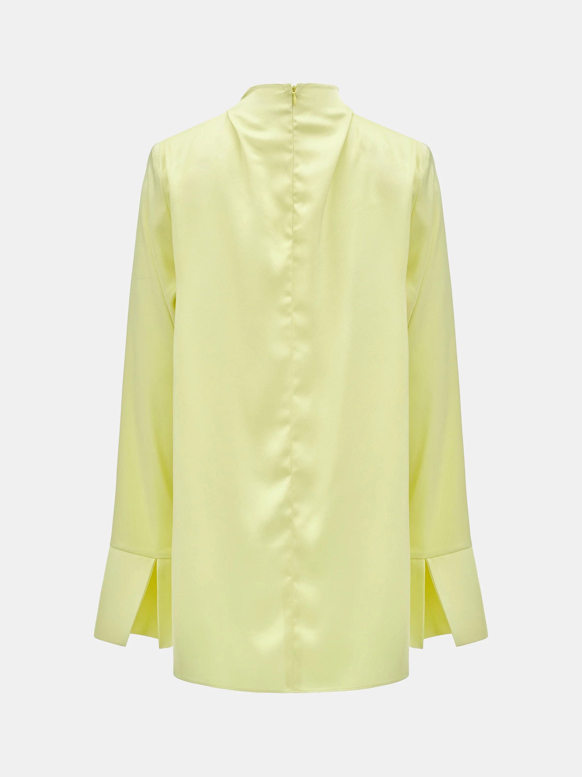 Padded Satin Blouse, Yellow - Image 6