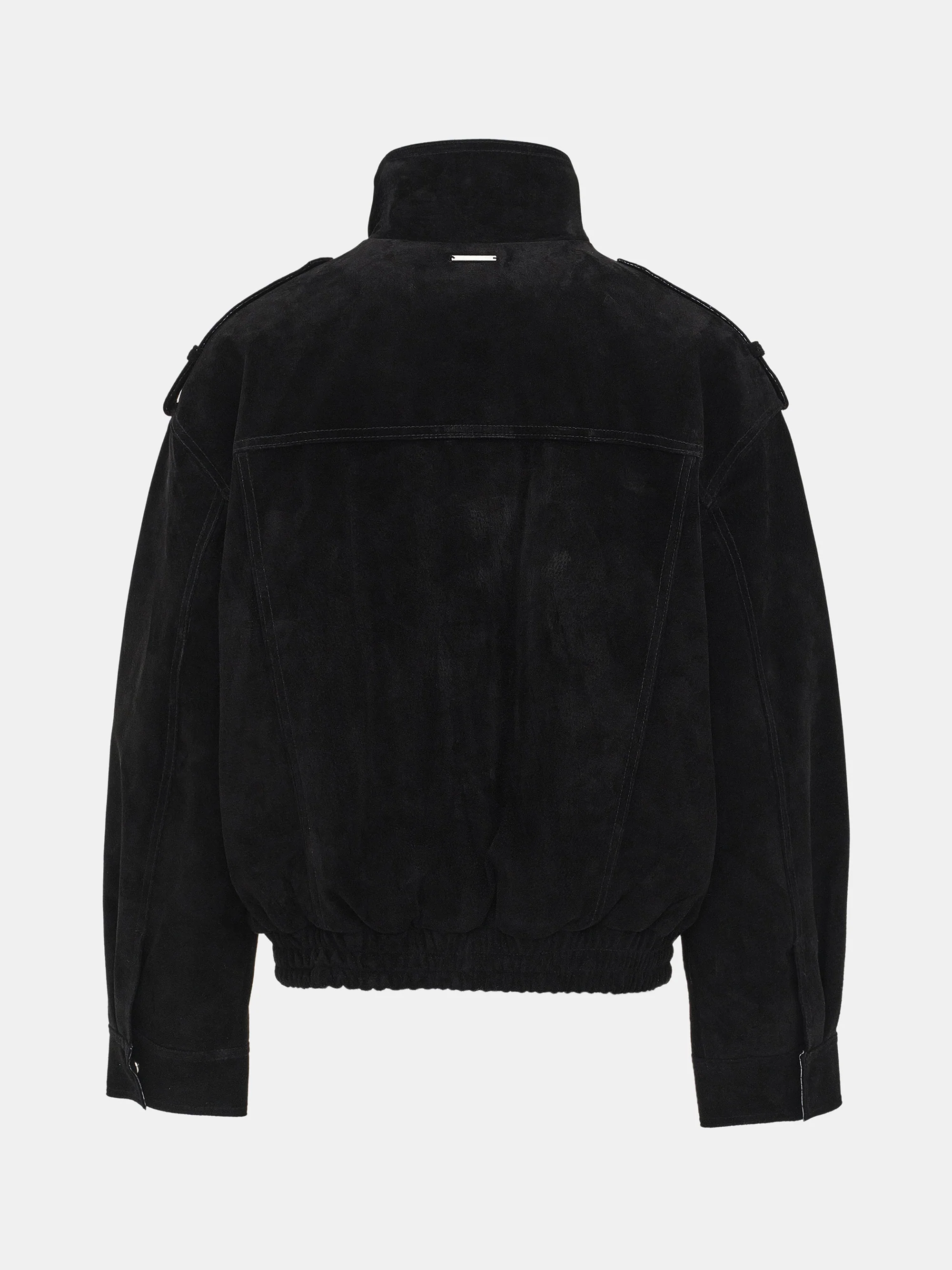 Padded Suede Jacket, Black - Image 6