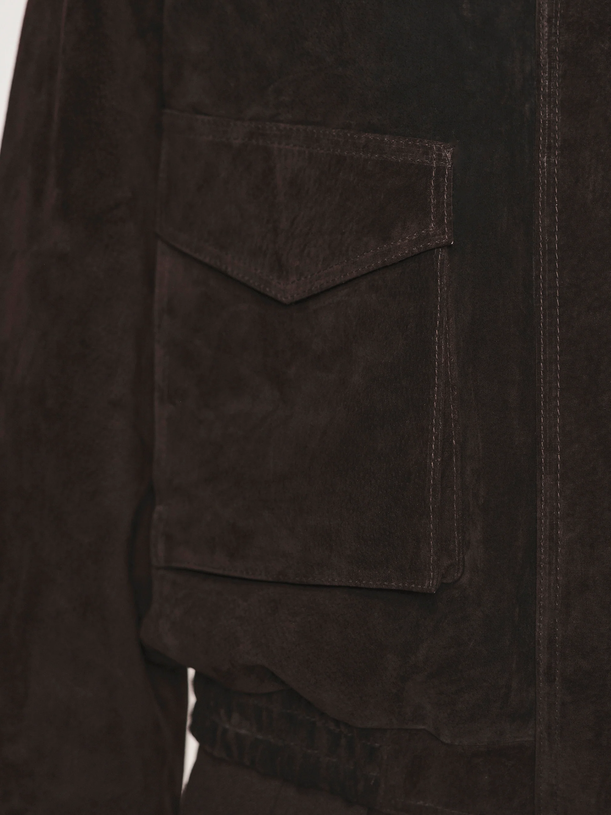 Padded Suede Jacket, Brown - Image 3