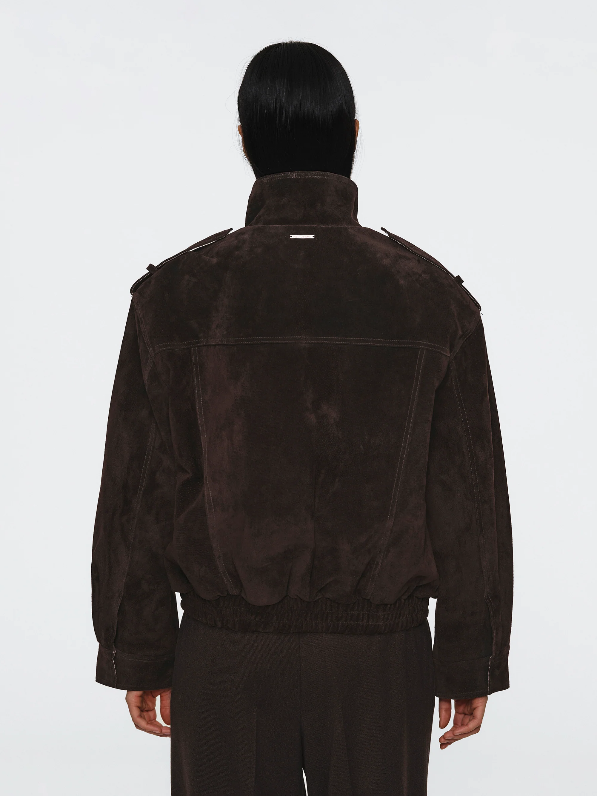 Padded Suede Jacket, Brown - Image 4