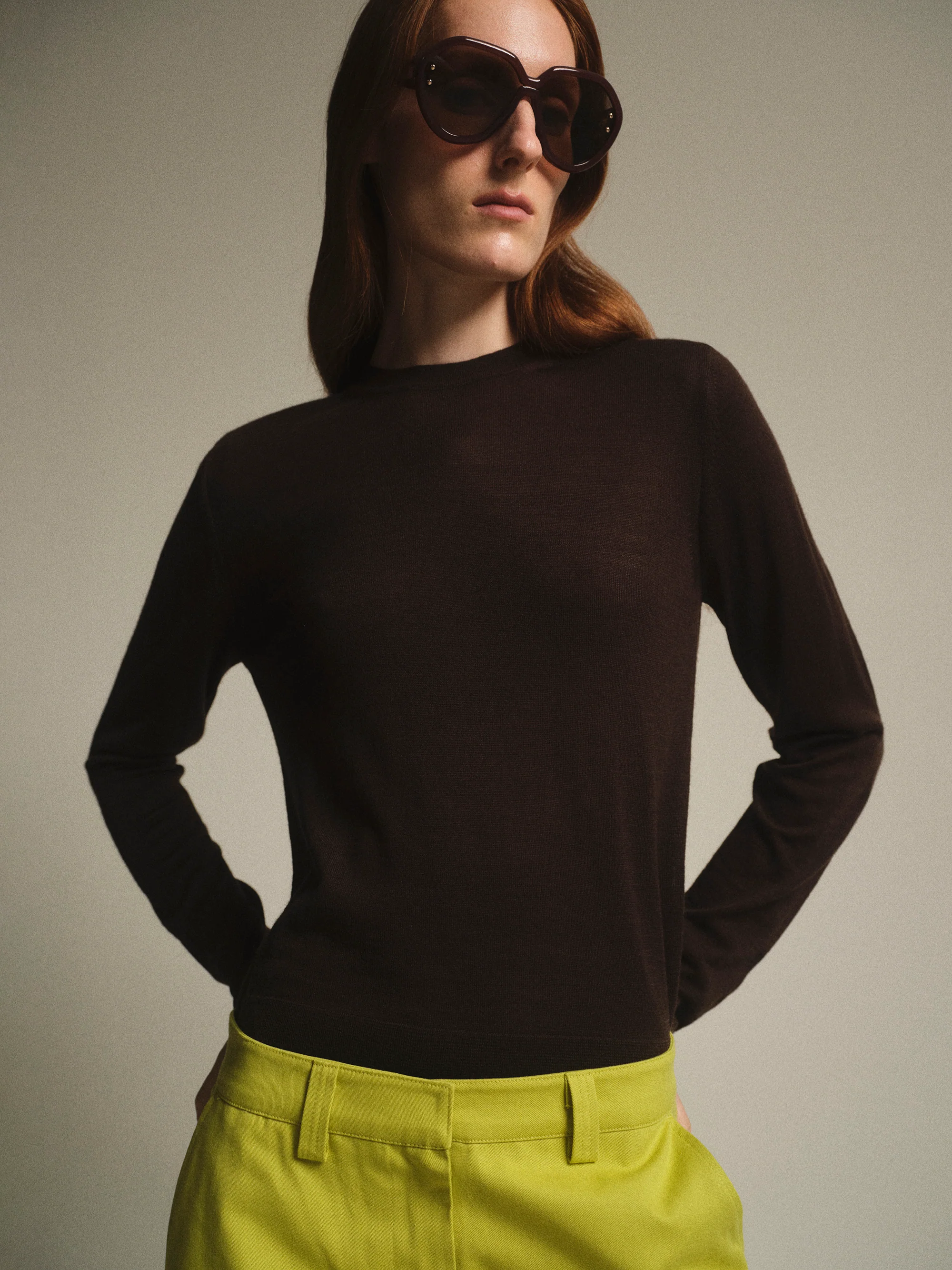 Padded Wool Knit, Brown - Image 3