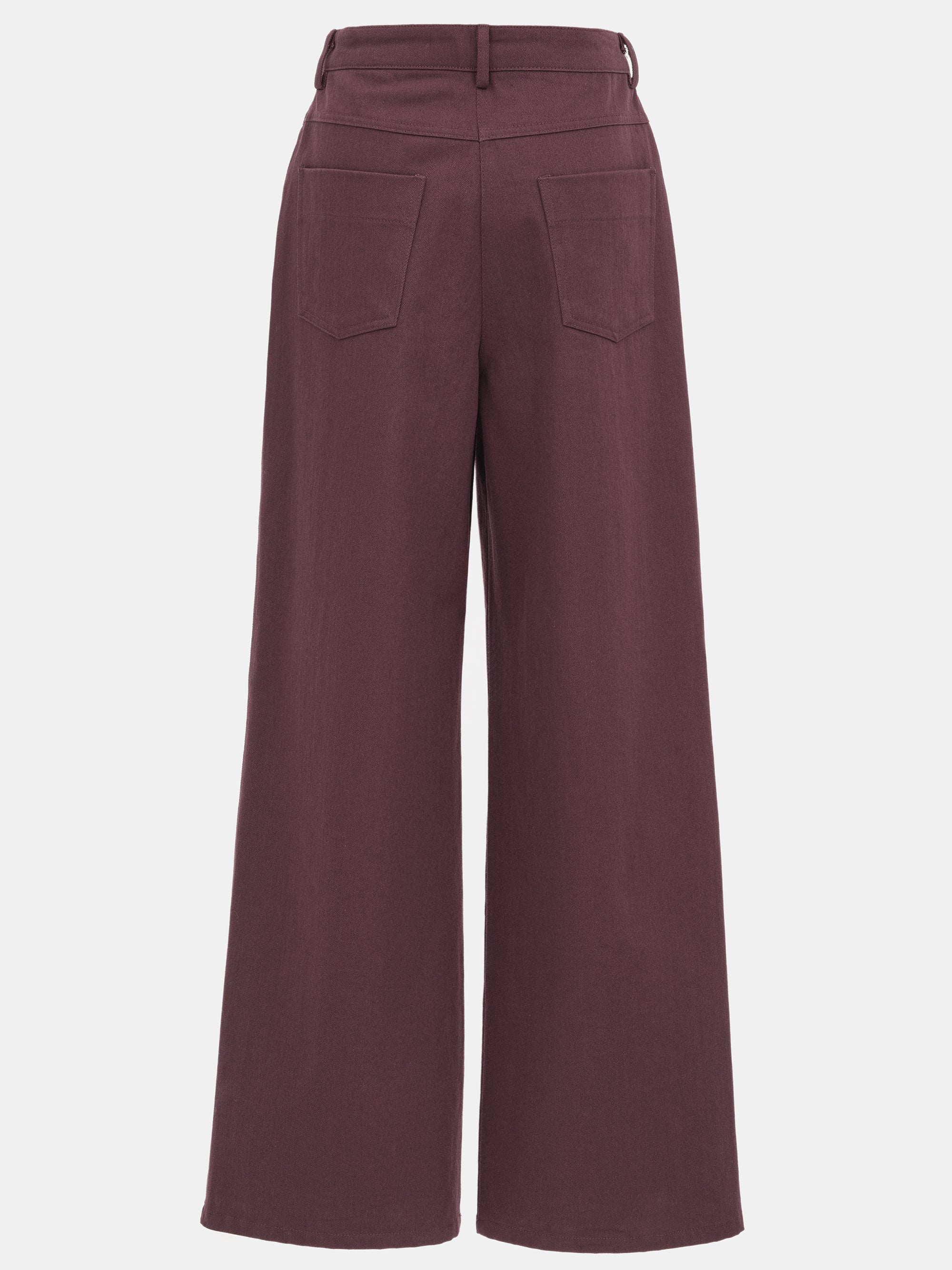 Paneled Cotton Pants, Burgundy - Image 6