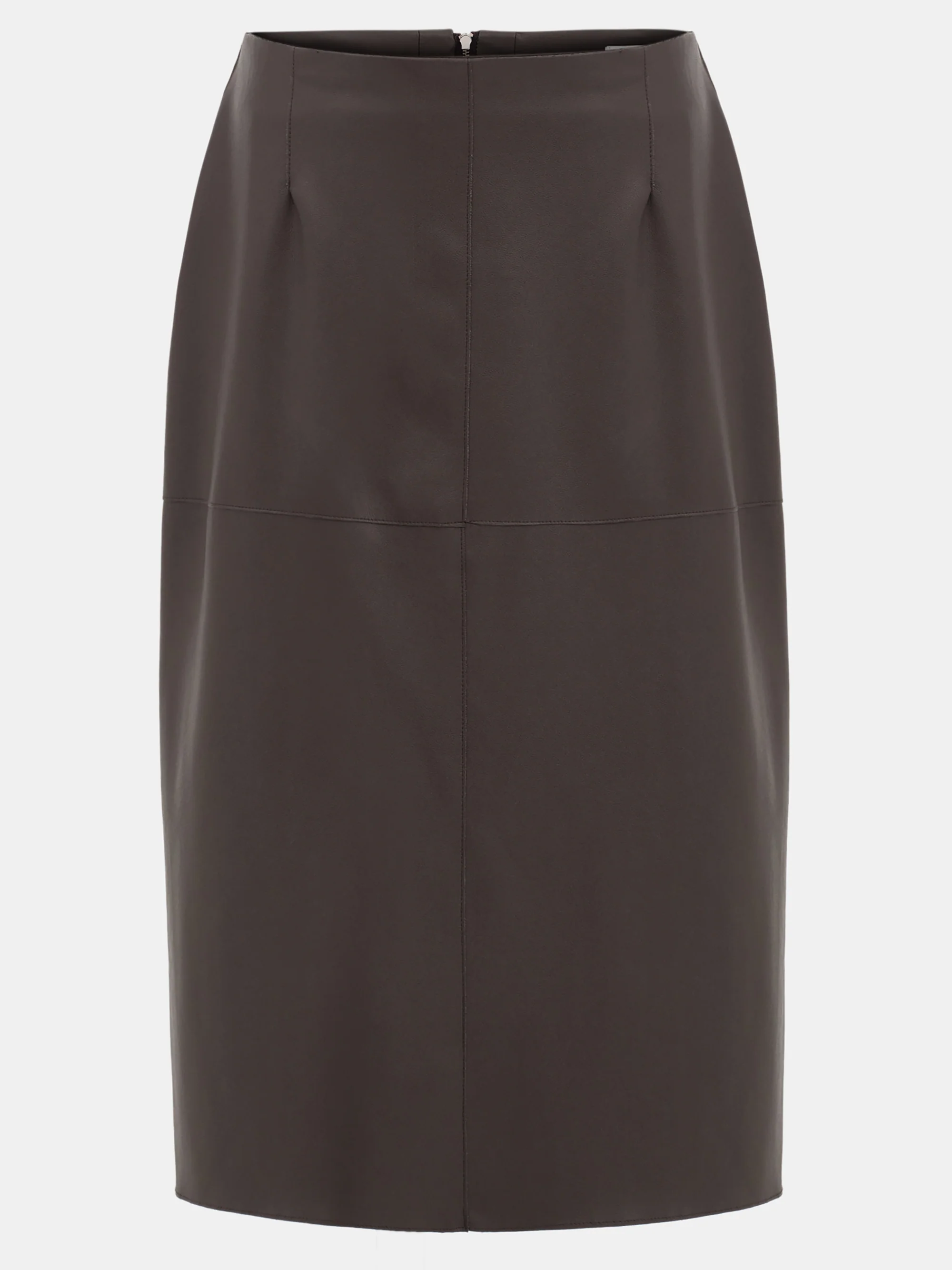 Paneled Faux Leather Skirt, Brown - Image 5
