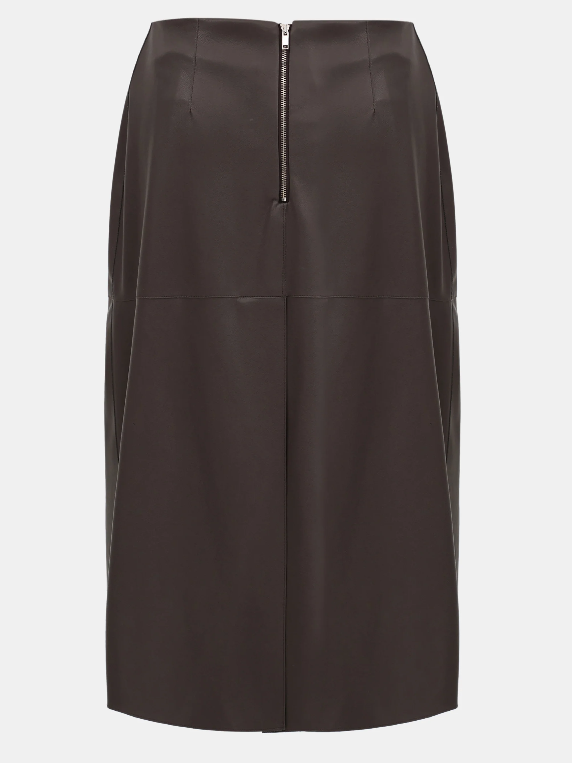 Paneled Faux Leather Skirt, Brown - Image 6