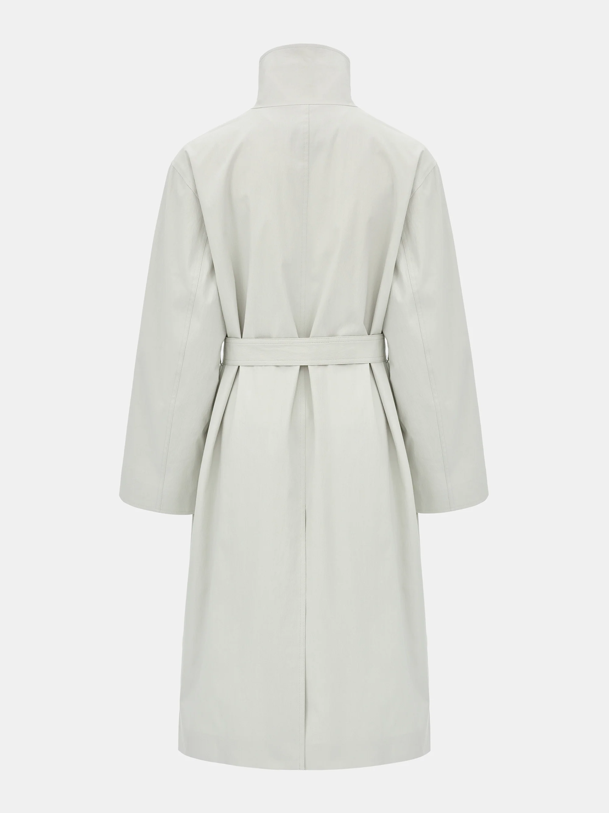 Paolo High-Neck Trench Coat, Beige - Image 8